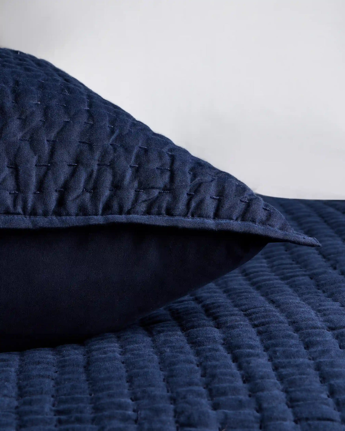 European Linen Cotton Stitch Sham Set
