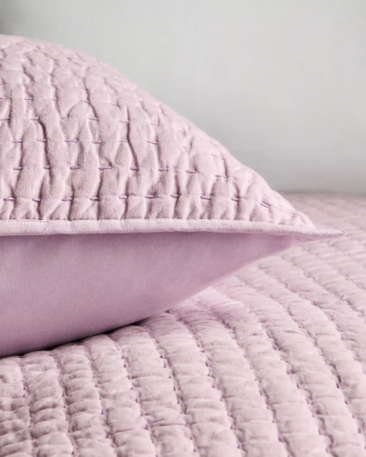 European Linen Cotton Stitch Sham Set