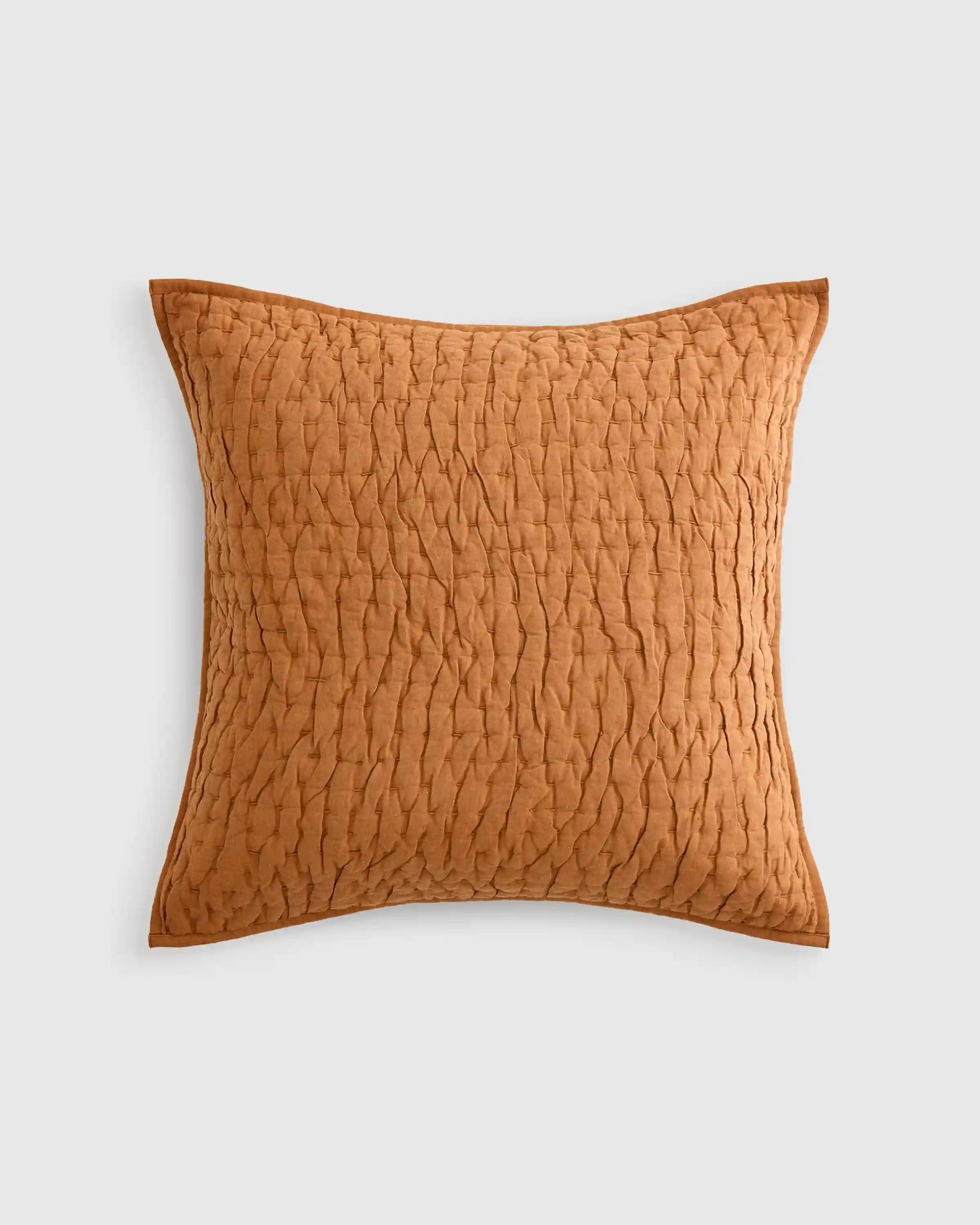 European Linen Cotton Stitch Quilted Euro Sham