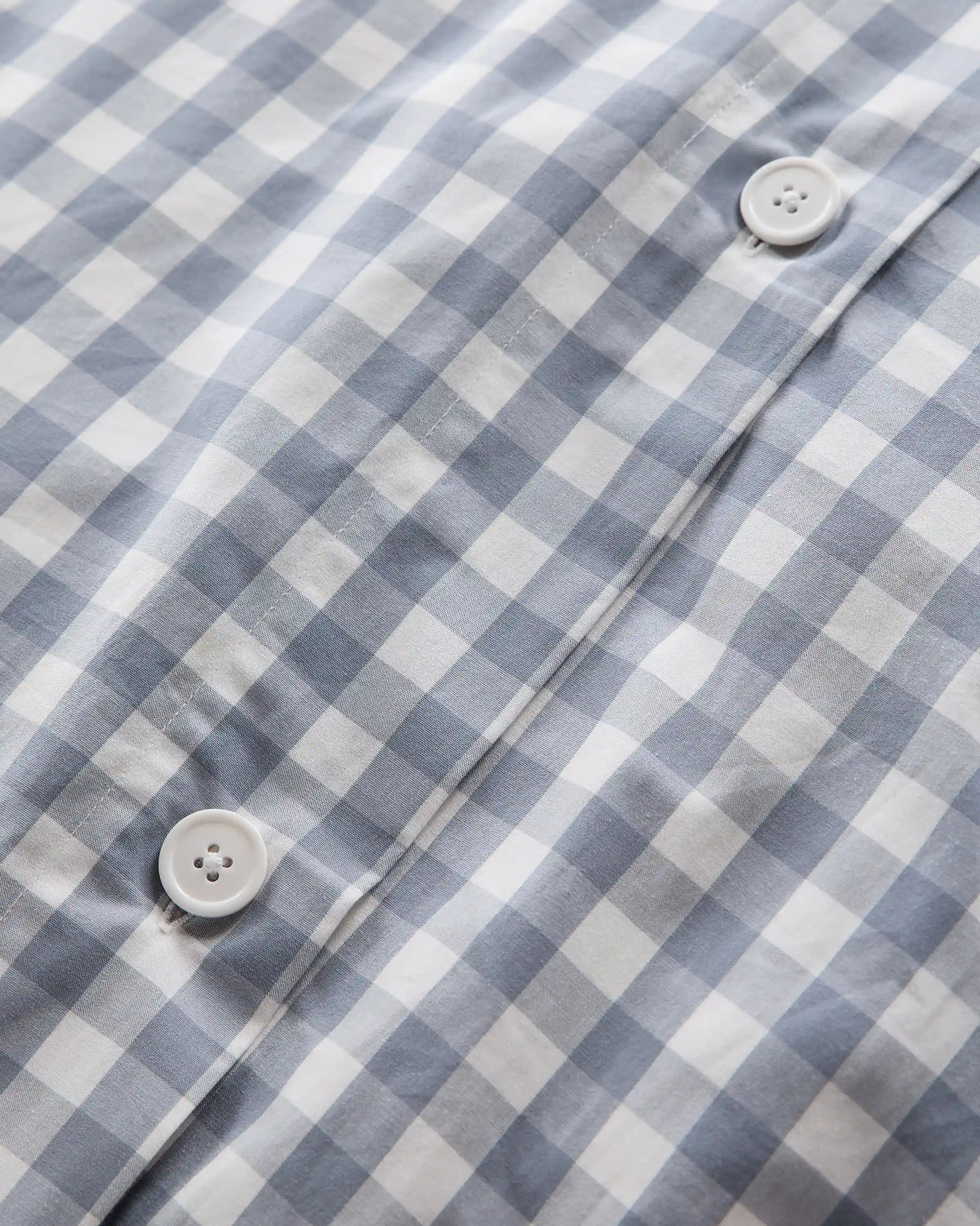 Organic Crisp Percale Gingham Duvet Cover Set