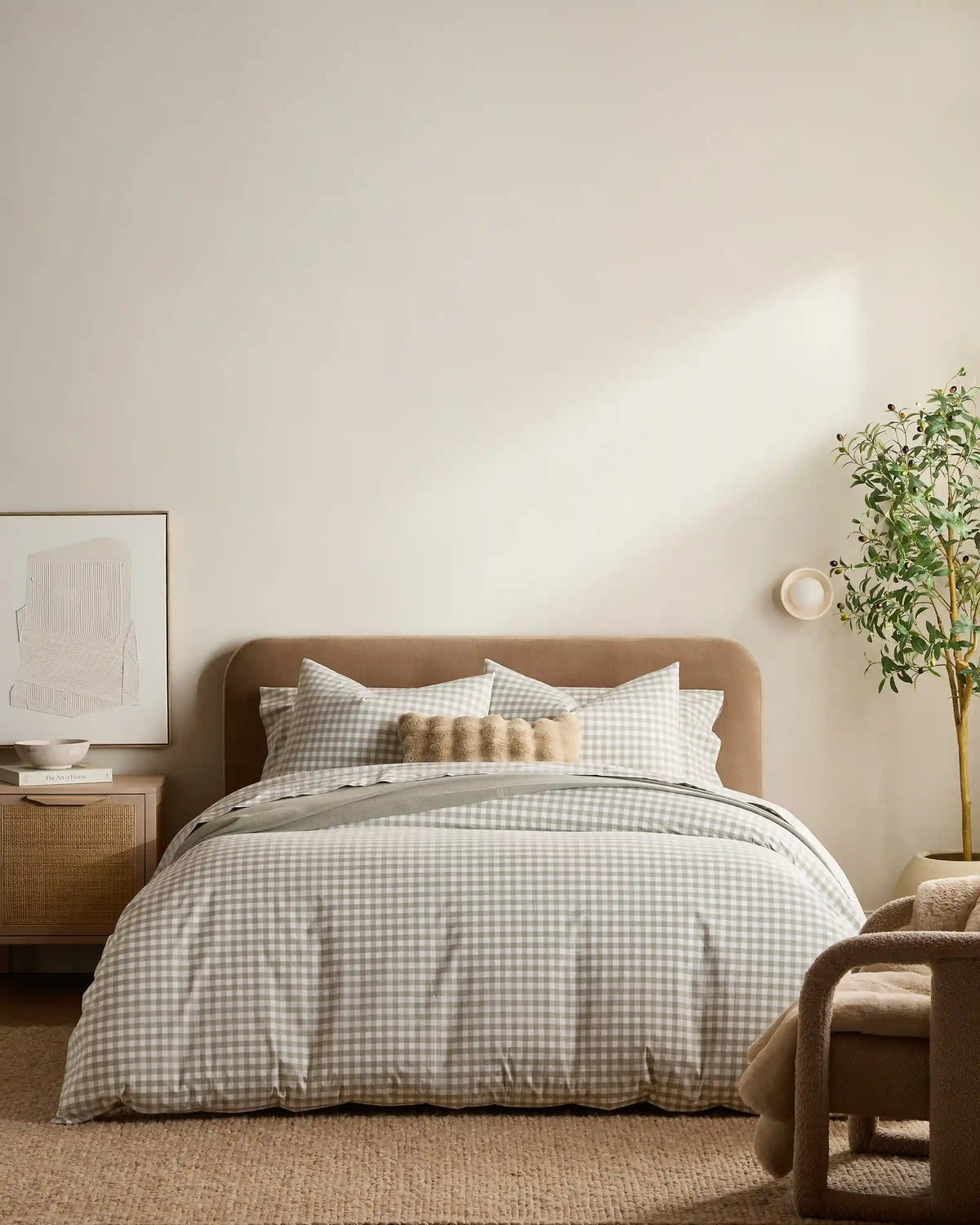 Organic Crisp Percale Gingham Duvet Cover