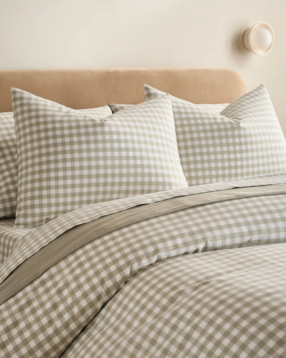 Organic Crisp Percale Gingham Duvet Cover
