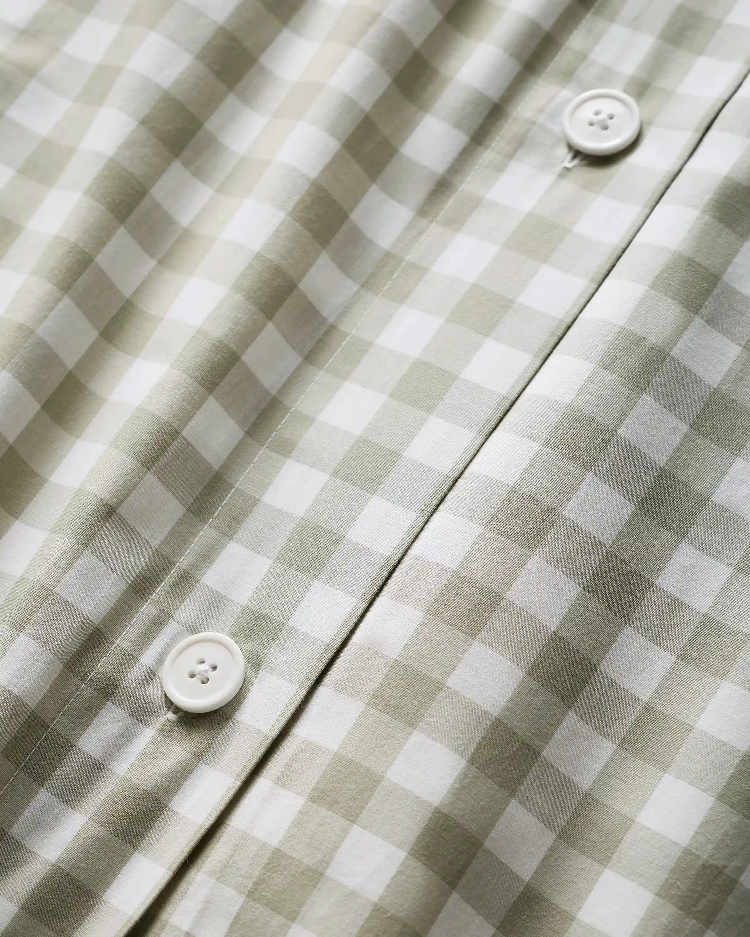 Organic Crisp Percale Gingham Duvet Cover Set