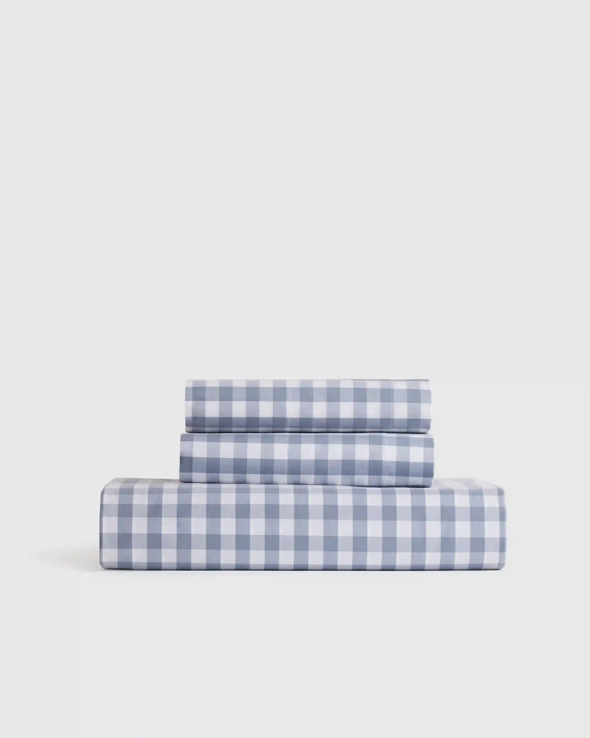 Organic Crisp Percale Gingham Fitted Sheet Set
