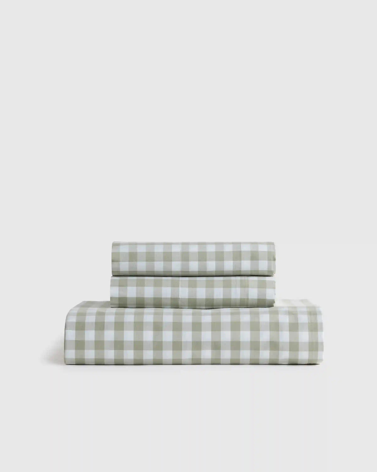 Organic Crisp Percale Gingham Fitted Sheet Set