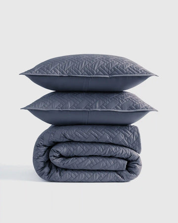 Organic Cotton Basketweave Quilt Set