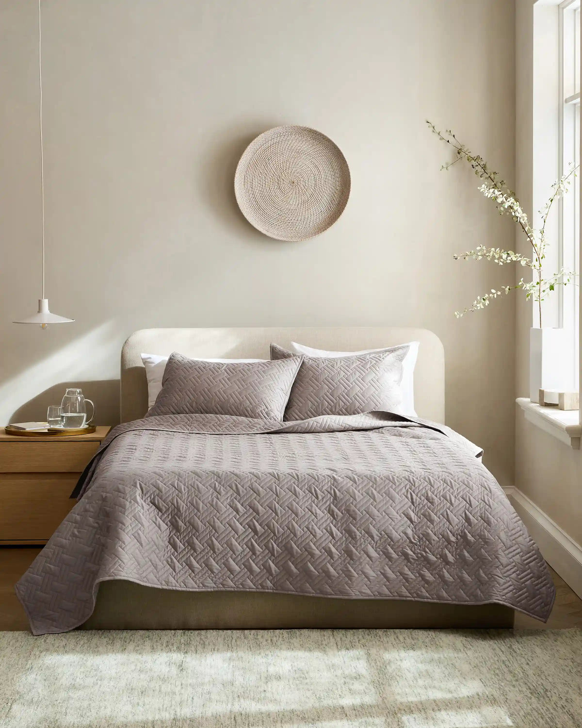 Organic Cotton Basketweave Quilt Set