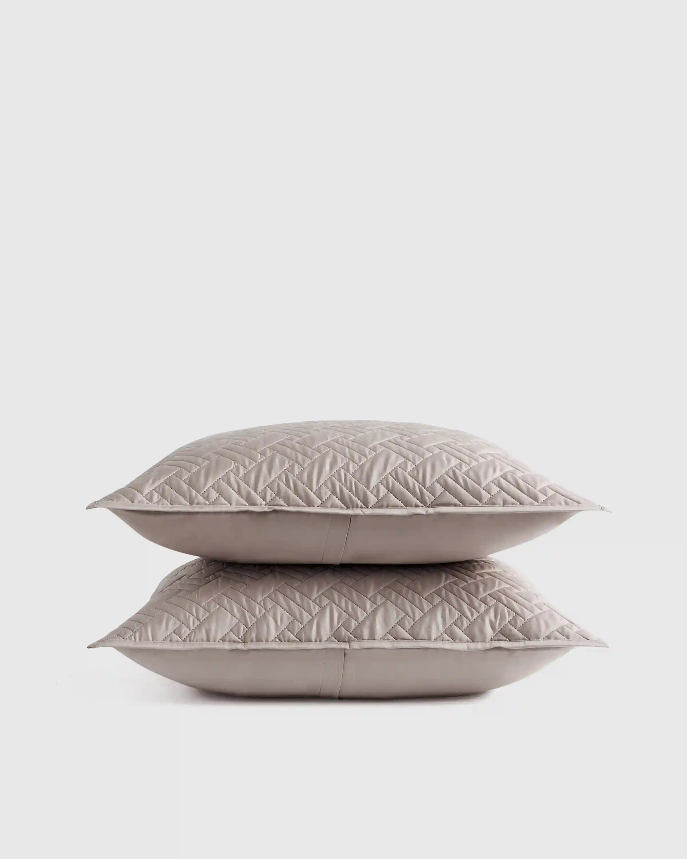Organic Cotton Basketweave Quilted Sham Set