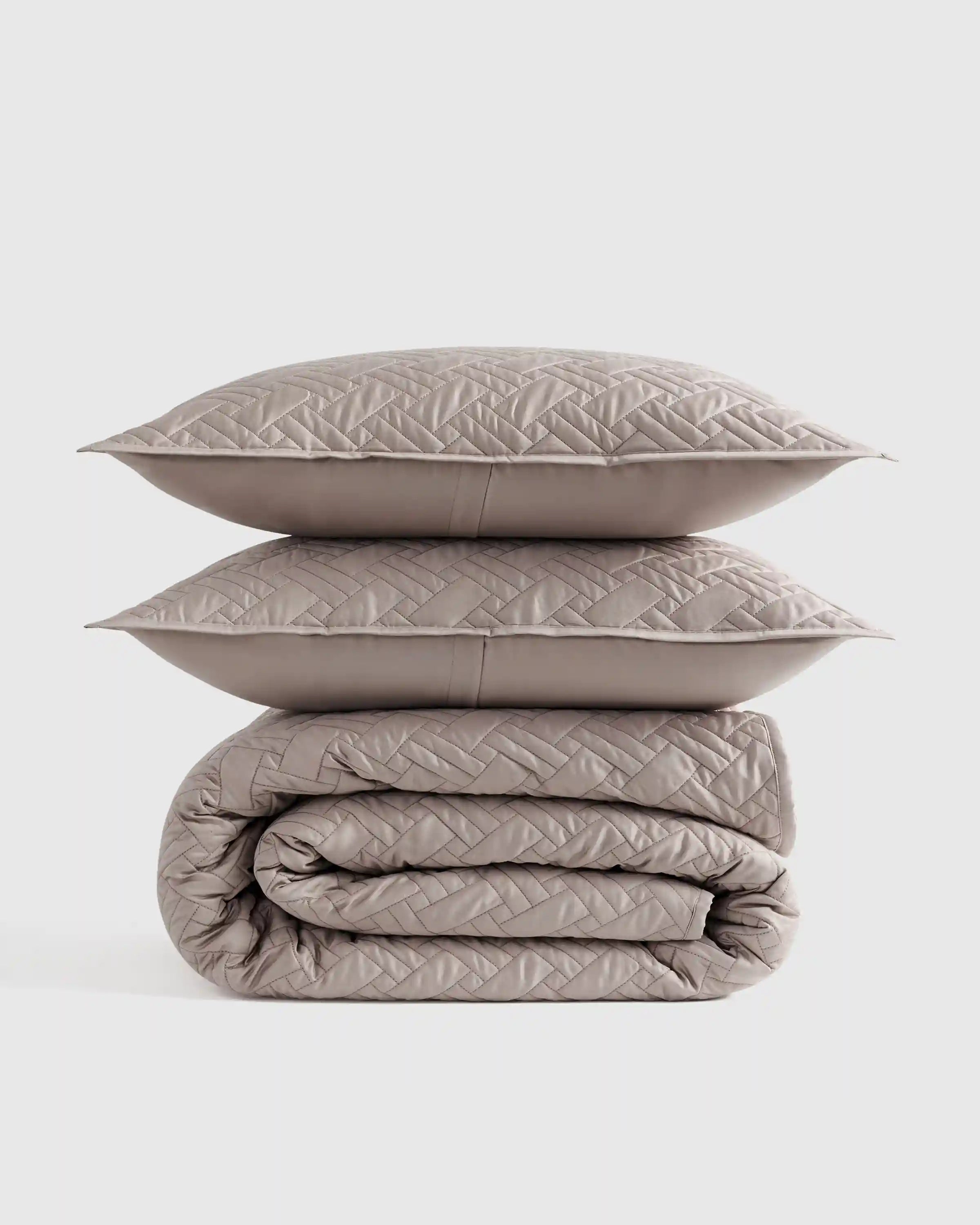 Organic Cotton Basketweave Quilt Set