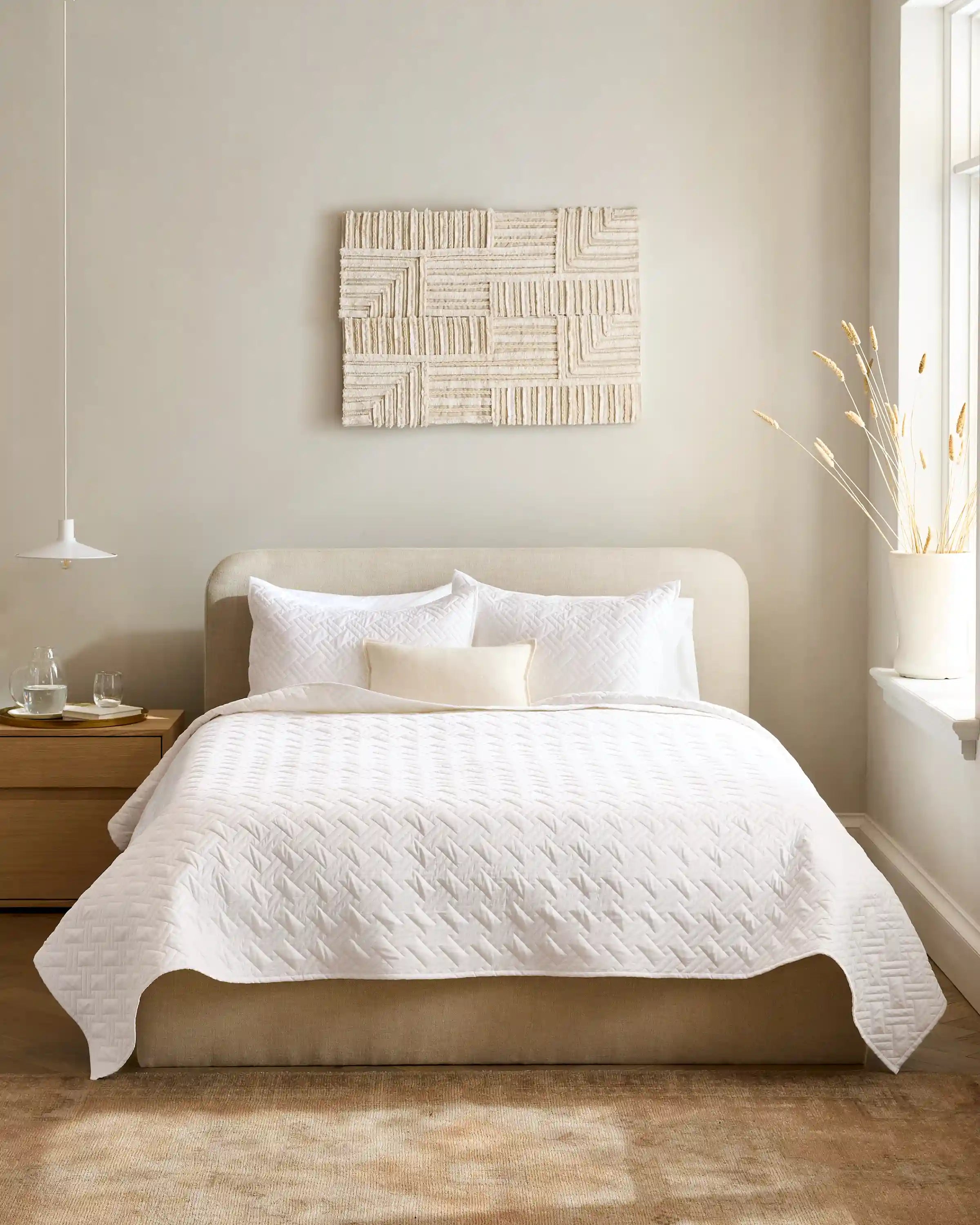 Organic Cotton Basketweave Quilt Set