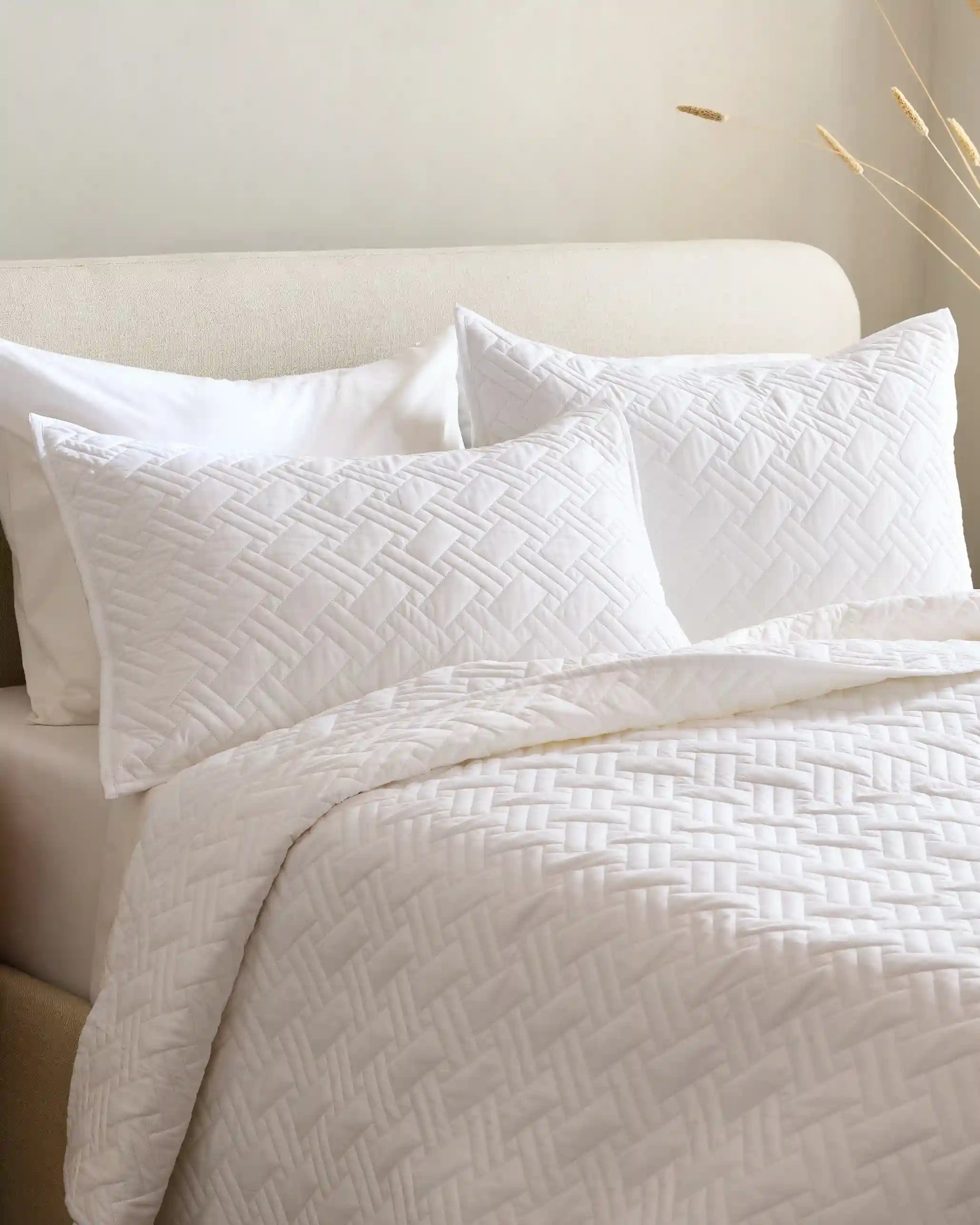 Organic Cotton Basketweave Quilt Set