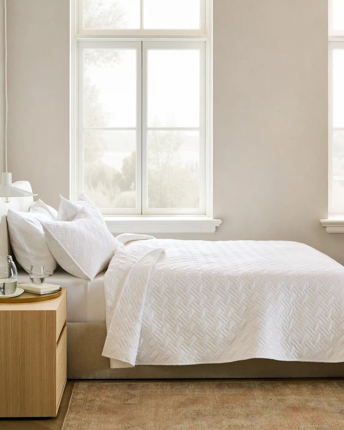 Organic Cotton Basketweave Quilt Set