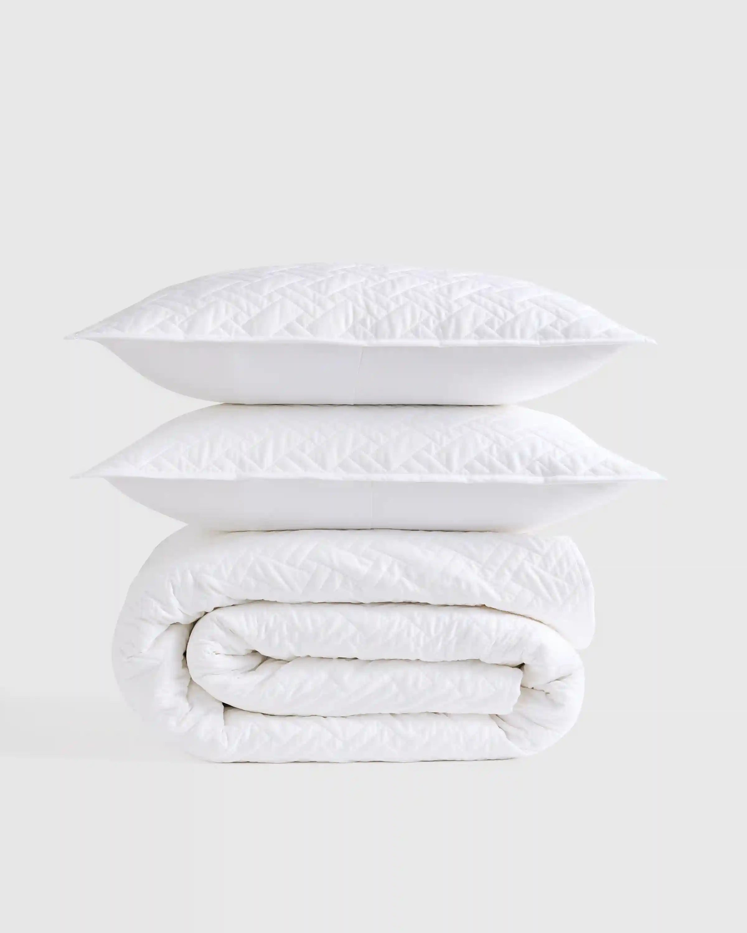 Organic Cotton Basketweave Quilt Set