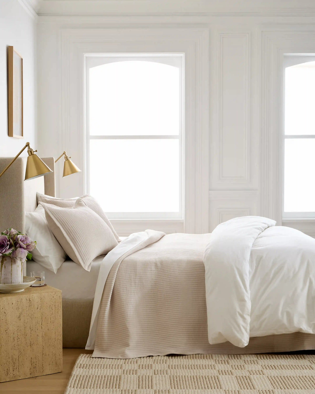 Organic Cotton Matelasse Coverlet Set