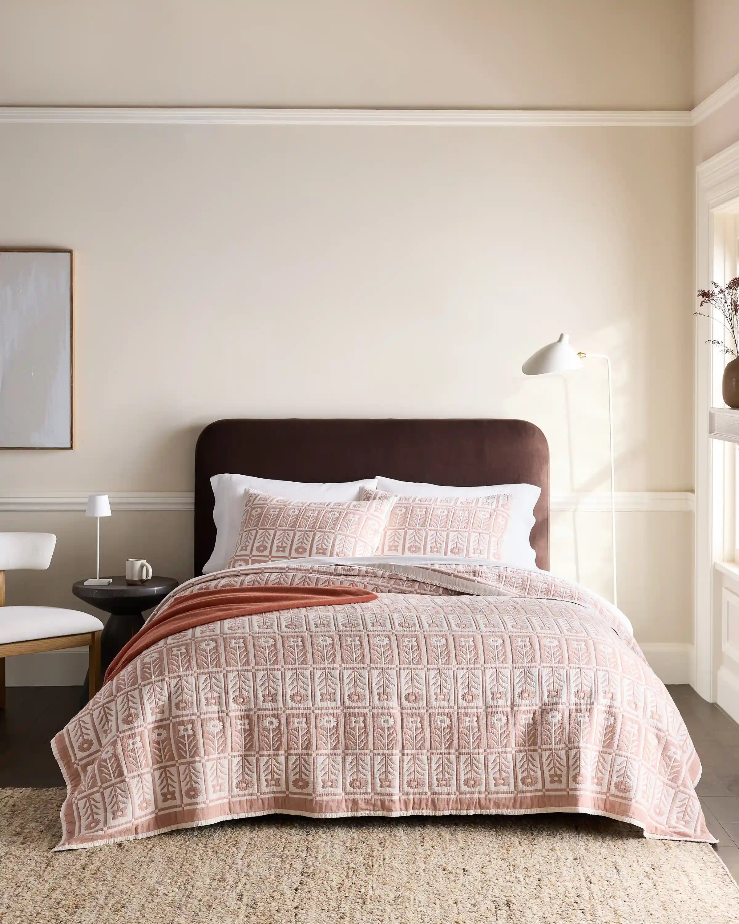 Organic Cotton Jacquard Floral Sham Set