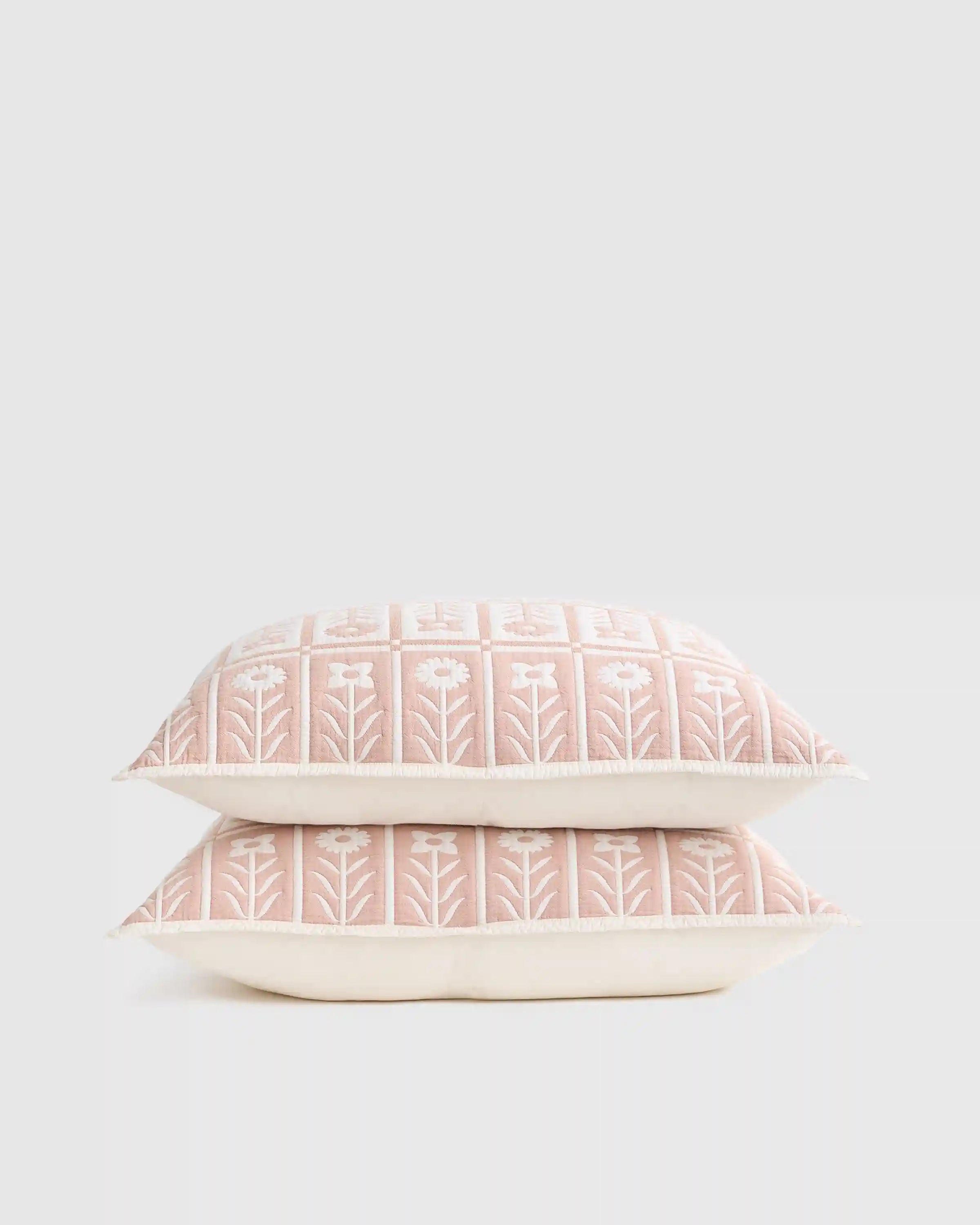 Organic Cotton Jacquard Floral Sham Set
