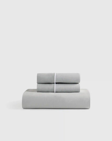 European Linen Piped Fitted Sheet Set