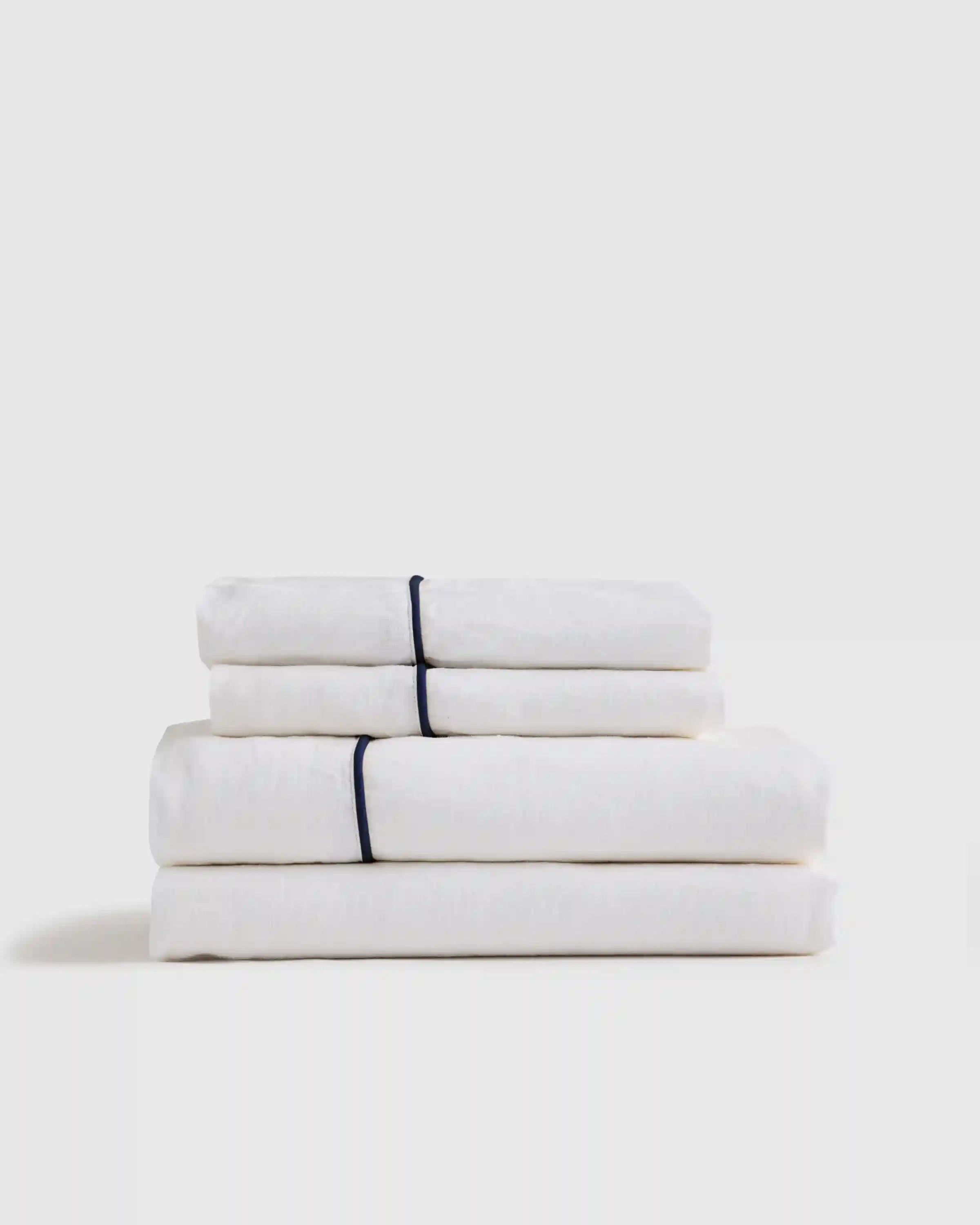 European Linen Piped Sheet Set