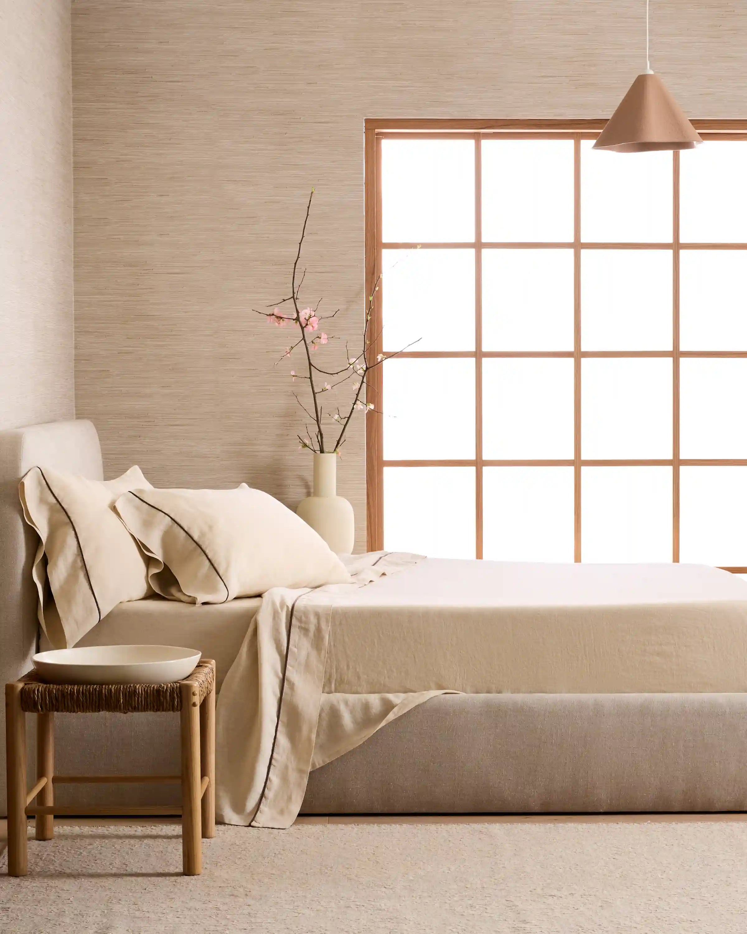European Linen Piped Pillowcase Set