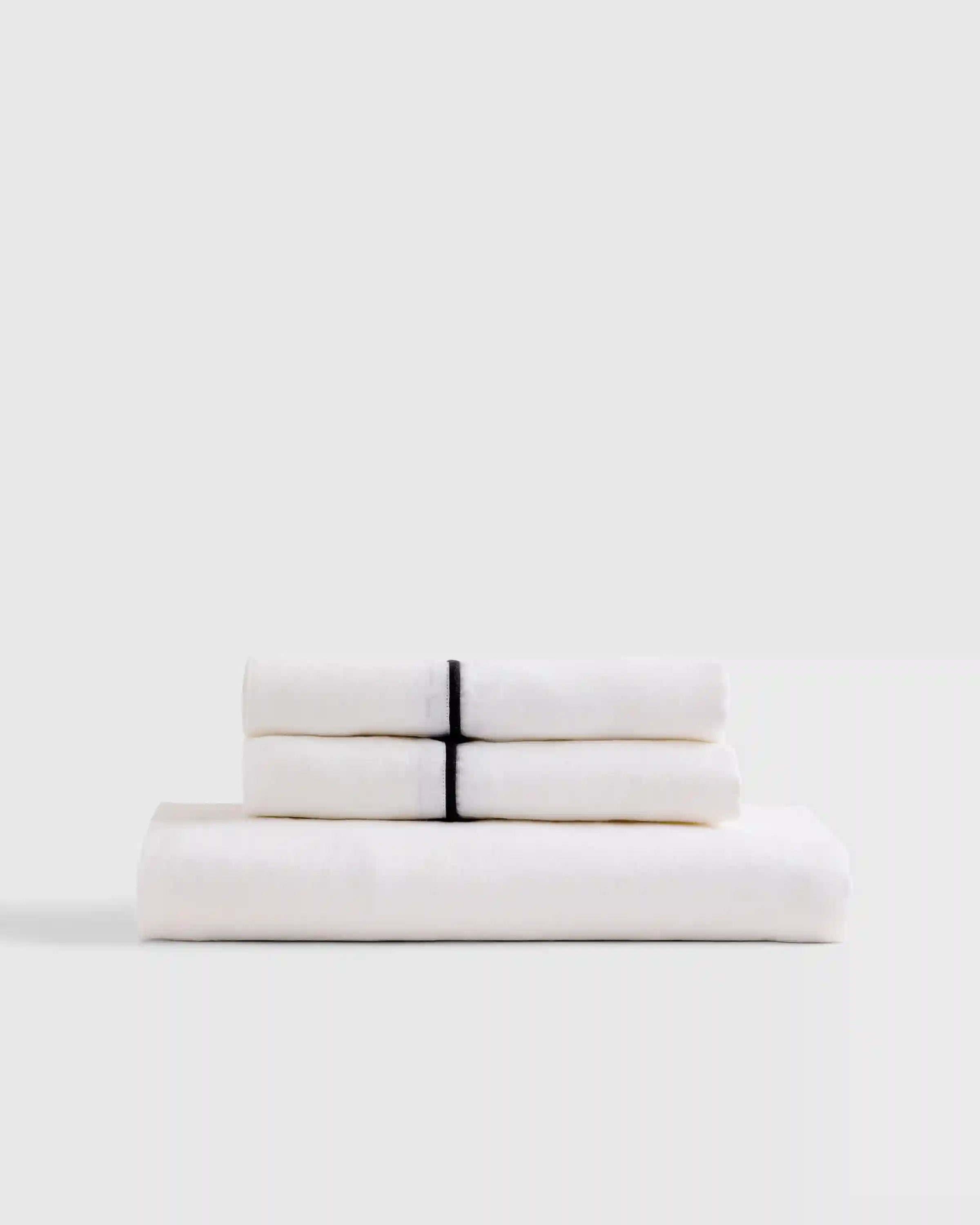 European Linen Piped Fitted Sheet Set