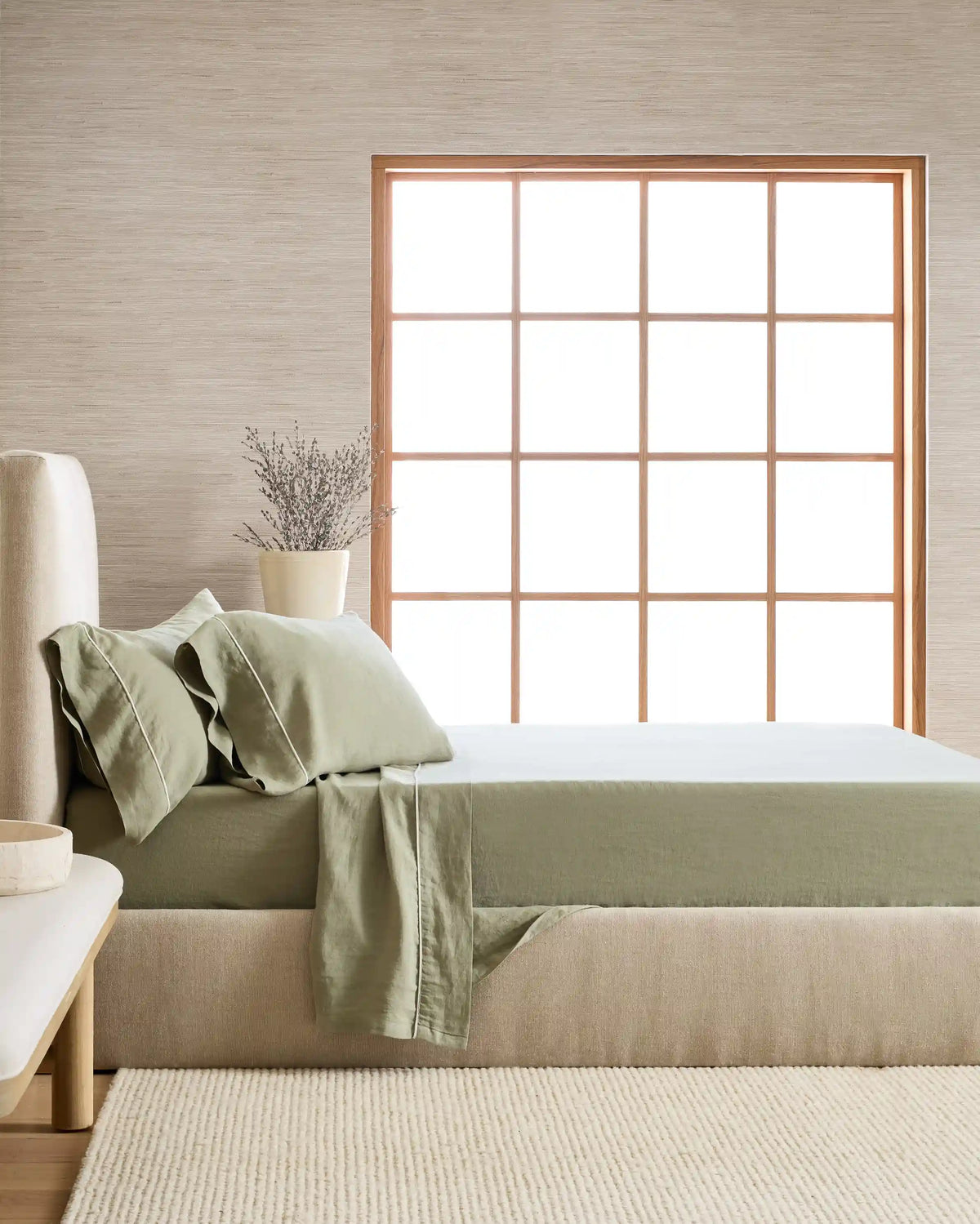 European Linen Piped Pillowcase Set