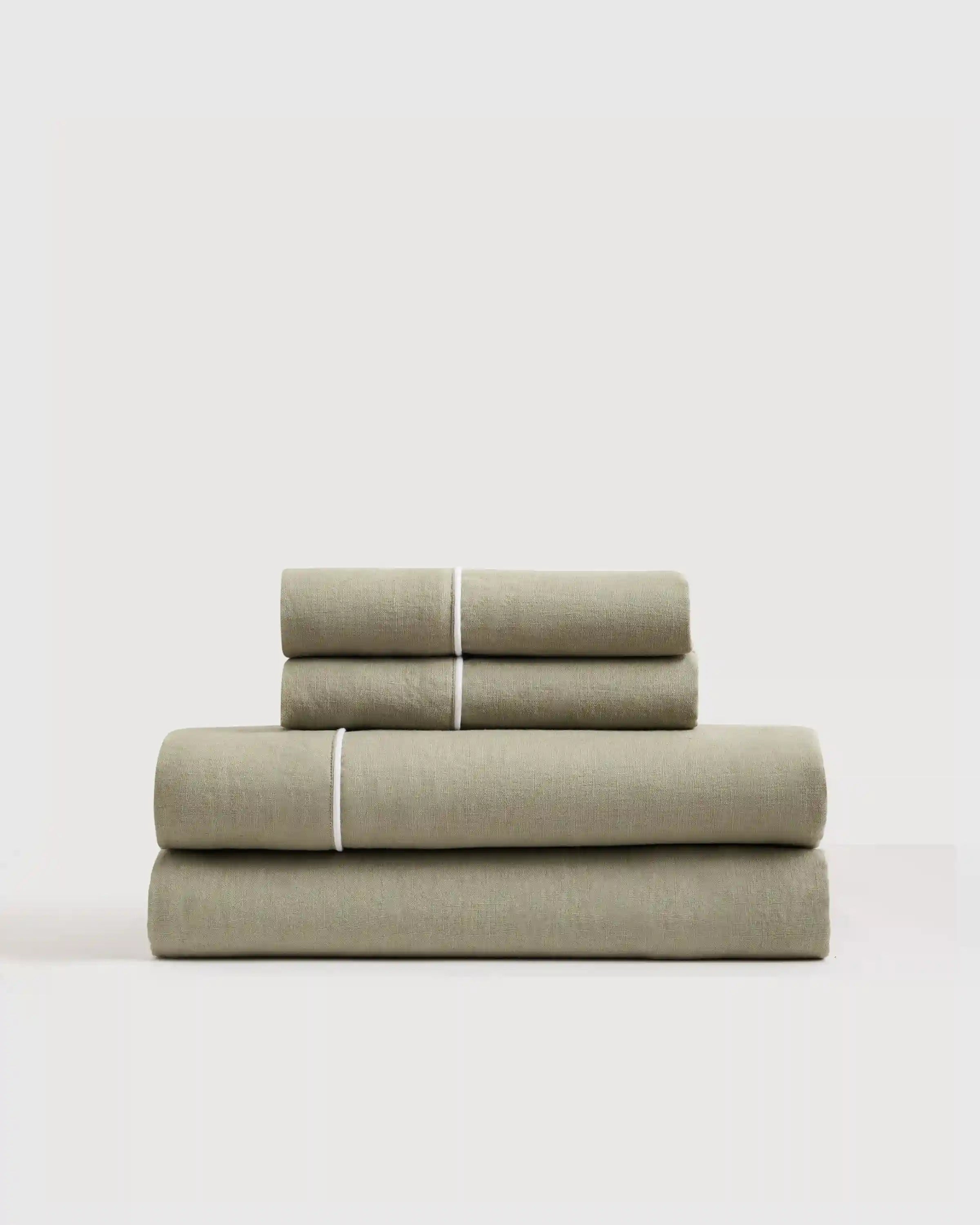 European Linen Piped Sheet Set