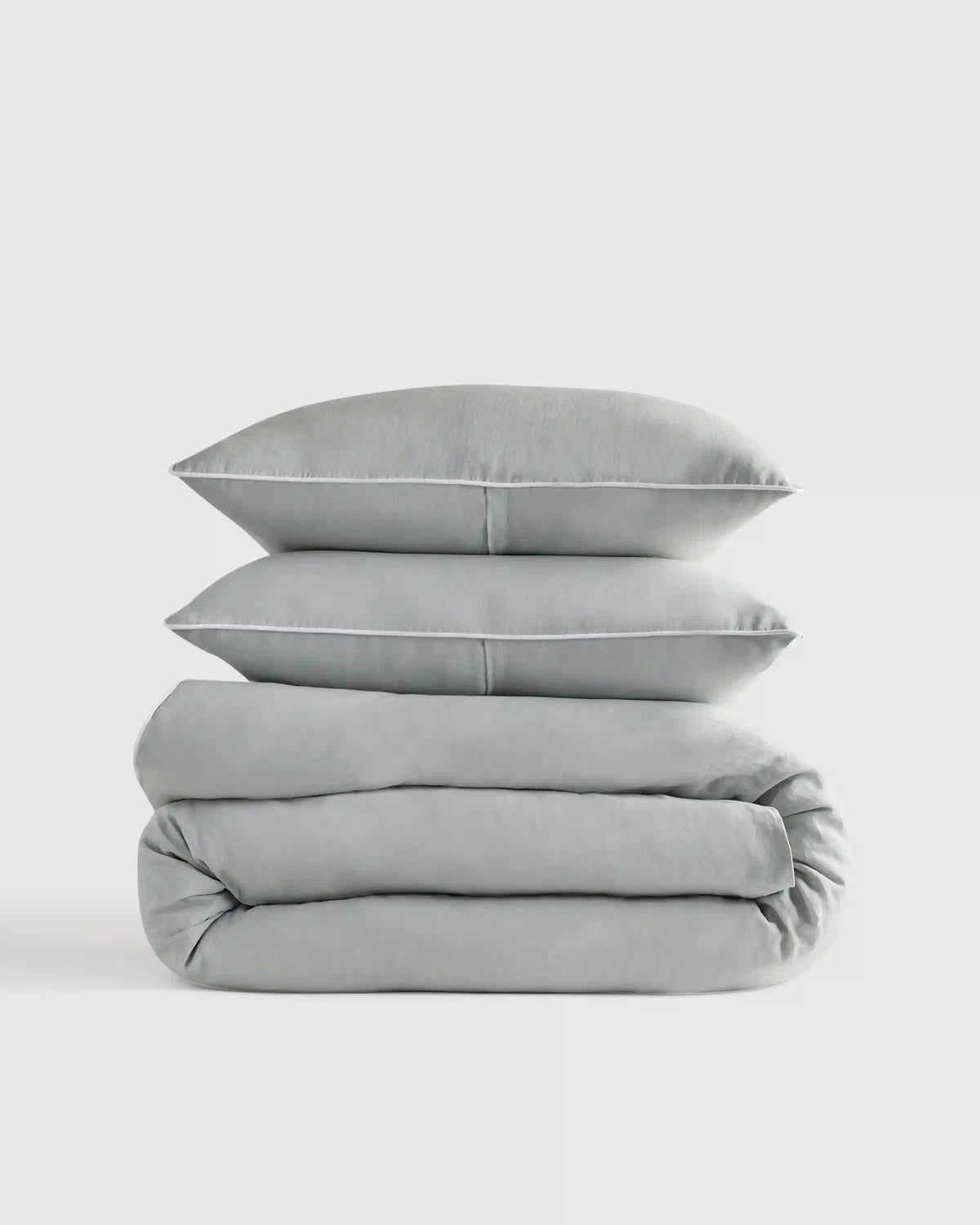 European Linen Piped Duvet Cover Set