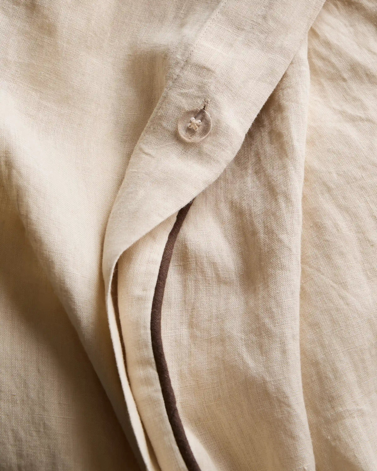 European Linen Piped Duvet Cover
