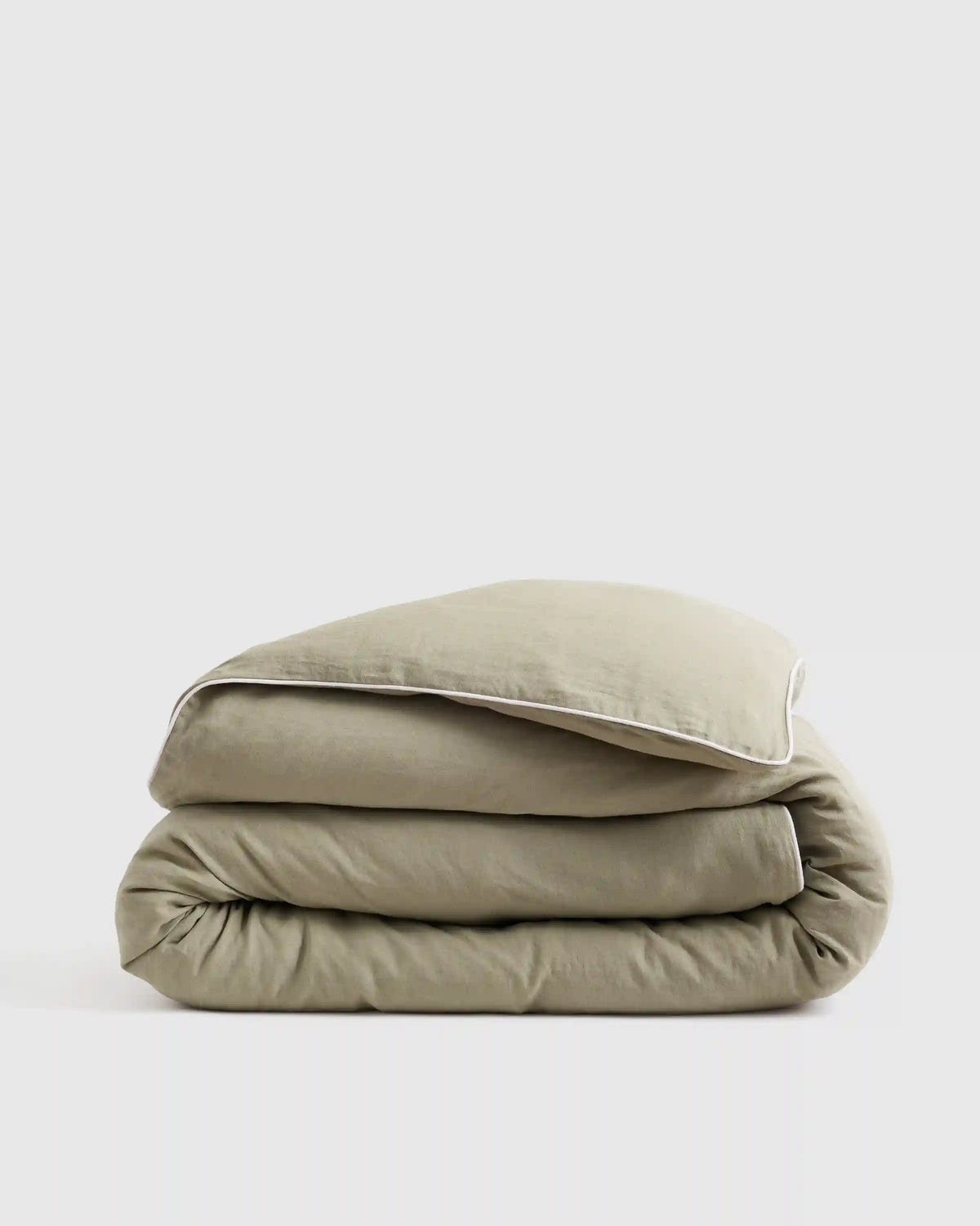 European Linen Piped Duvet Cover