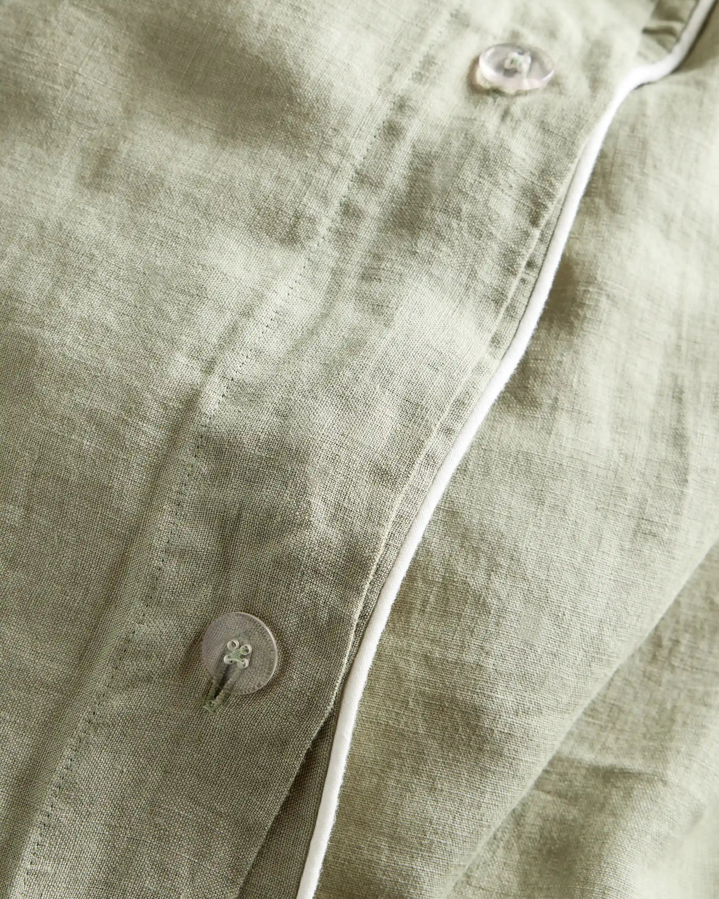 European Linen Piped Duvet Cover