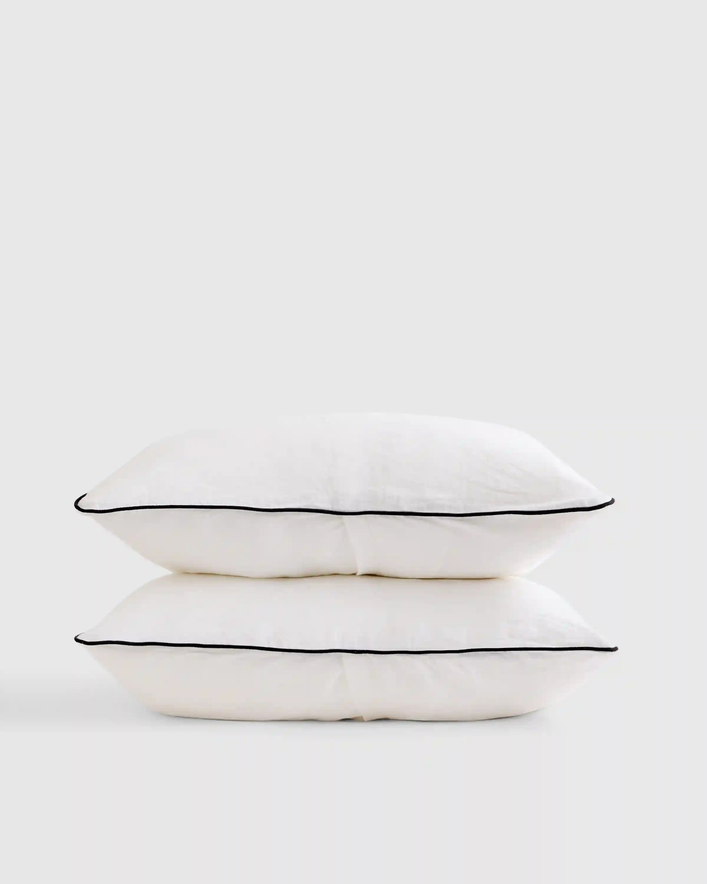 European Linen Piped Sham Set