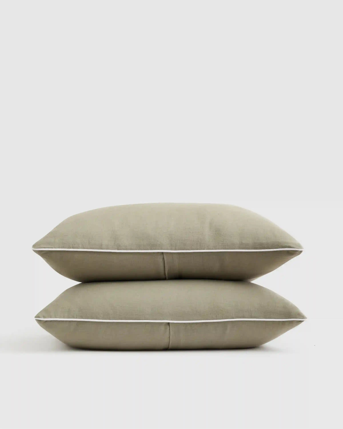 European Linen Piped Sham Set