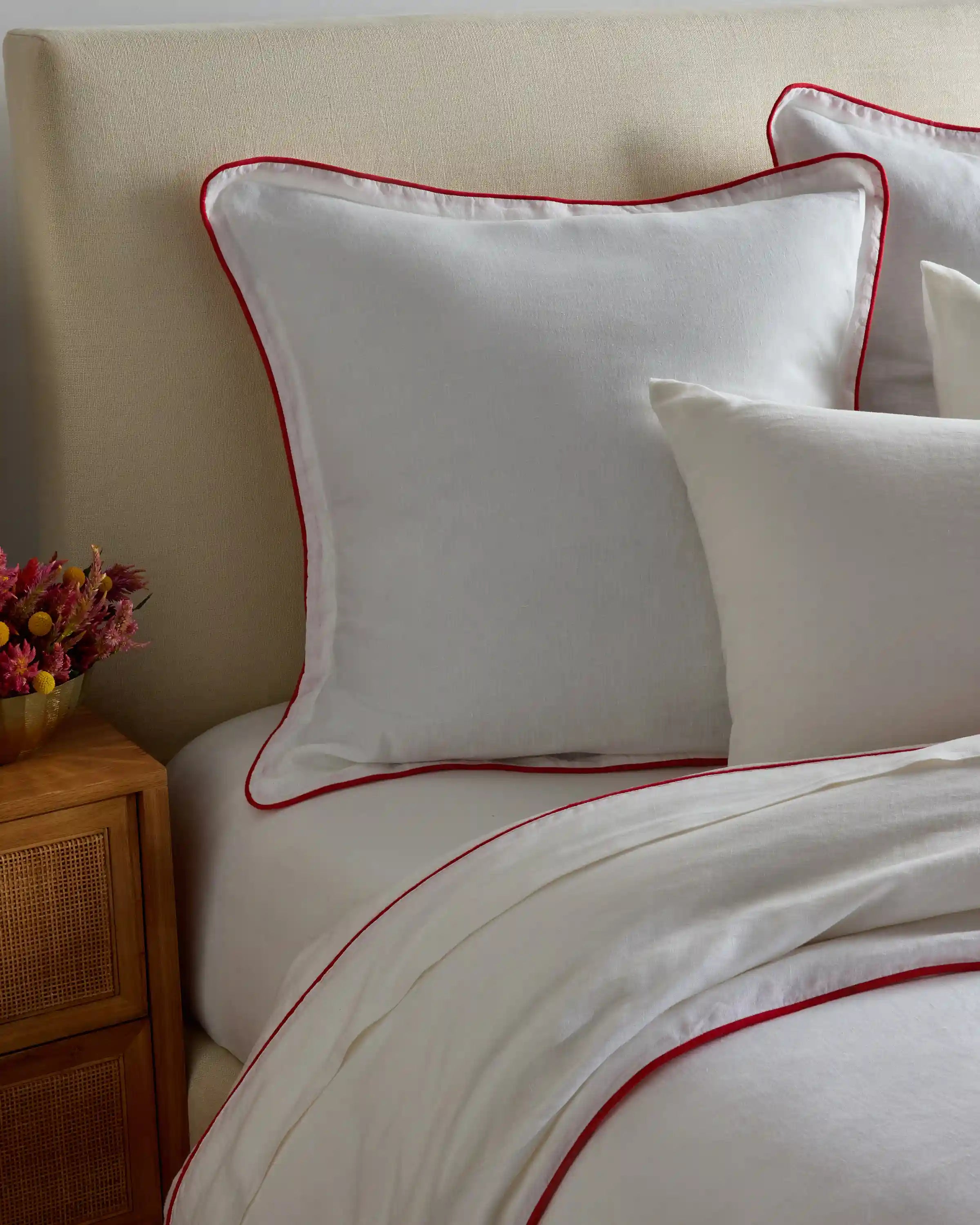 European Linen Piped Euro Sham