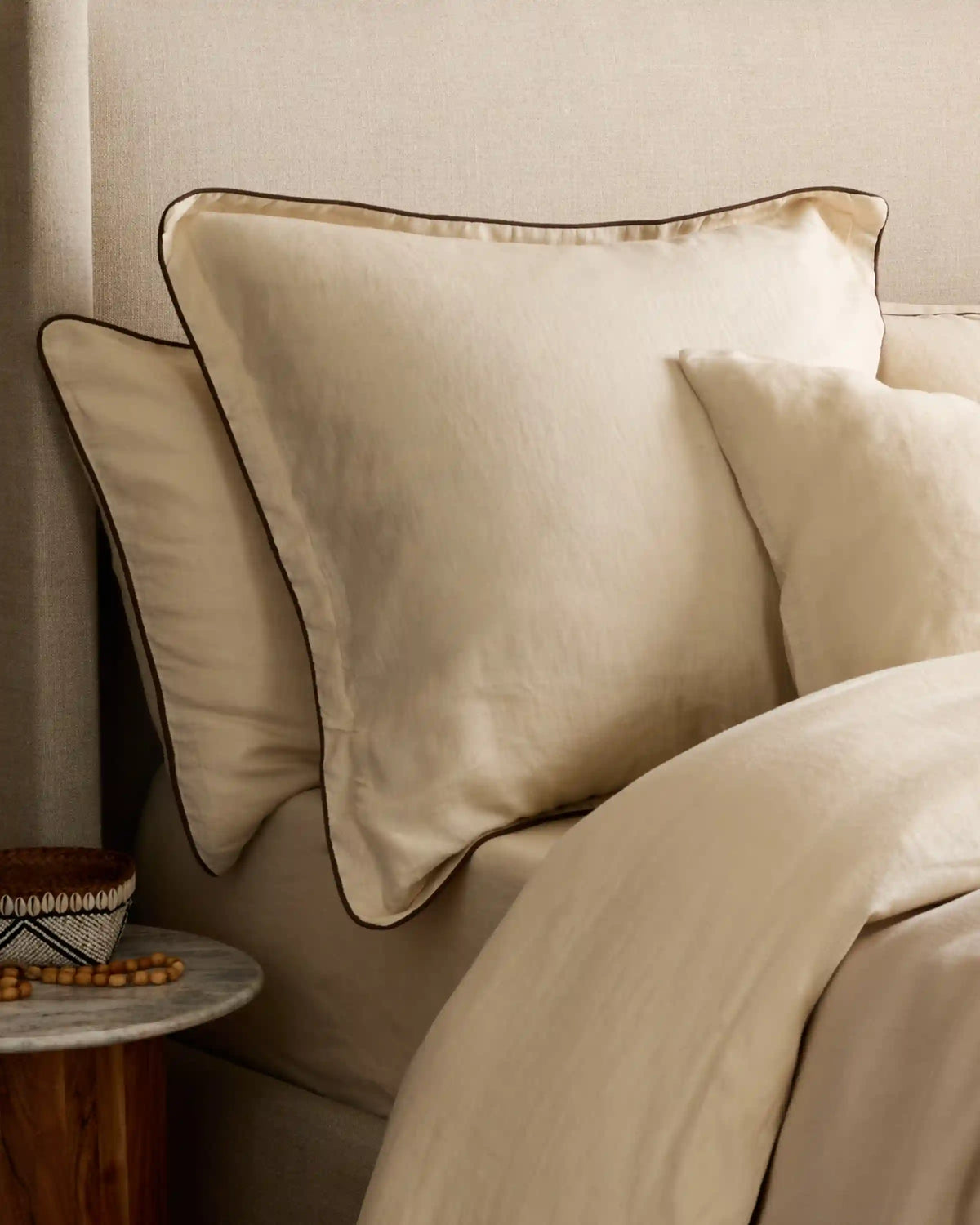 European Linen Piped Euro Sham