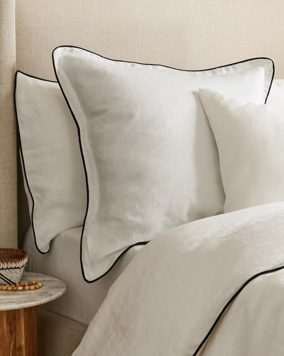 European Linen Piped Euro Sham