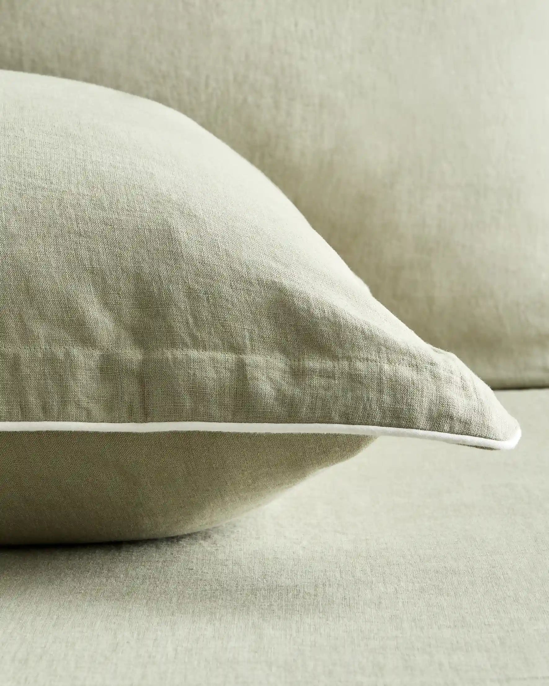 European Linen Piped Euro Sham