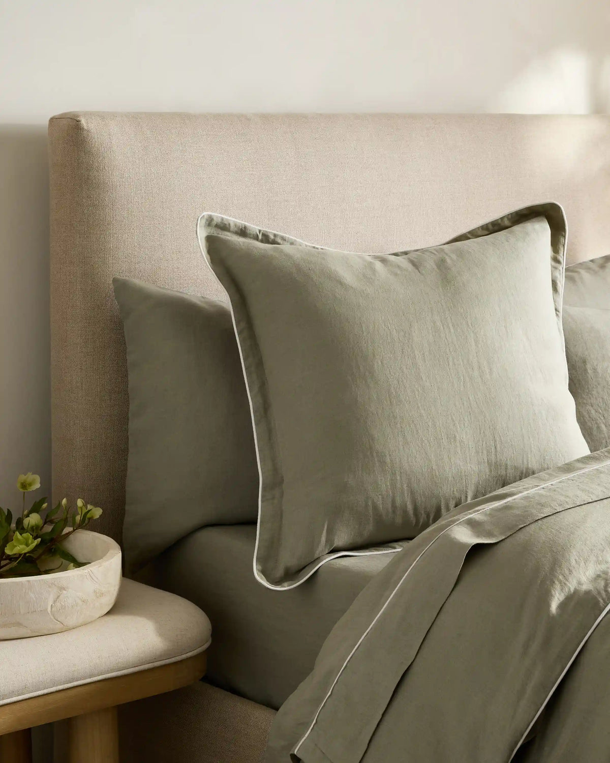 European Linen Piped Euro Sham