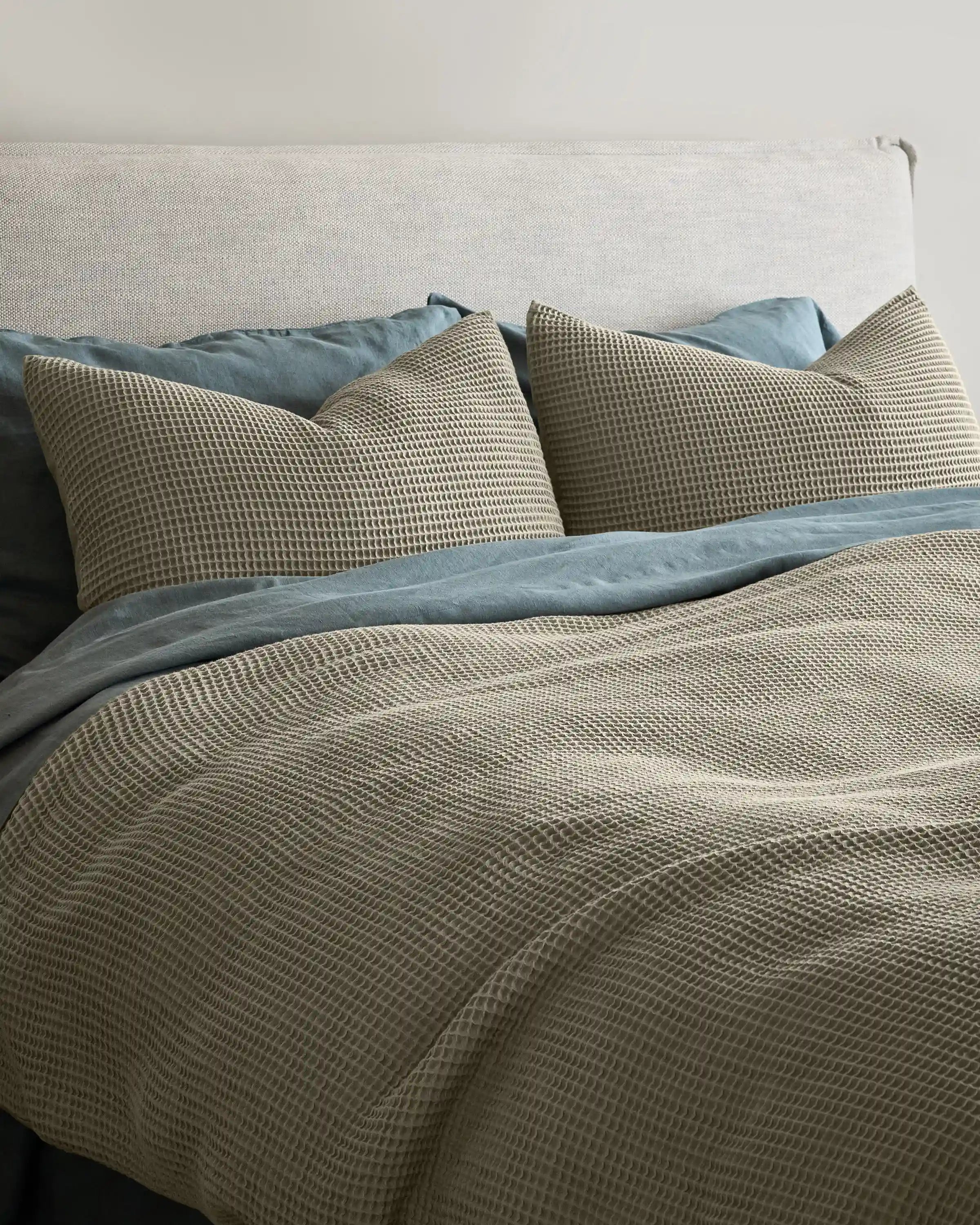 Organic Waffle Duvet Cover Set