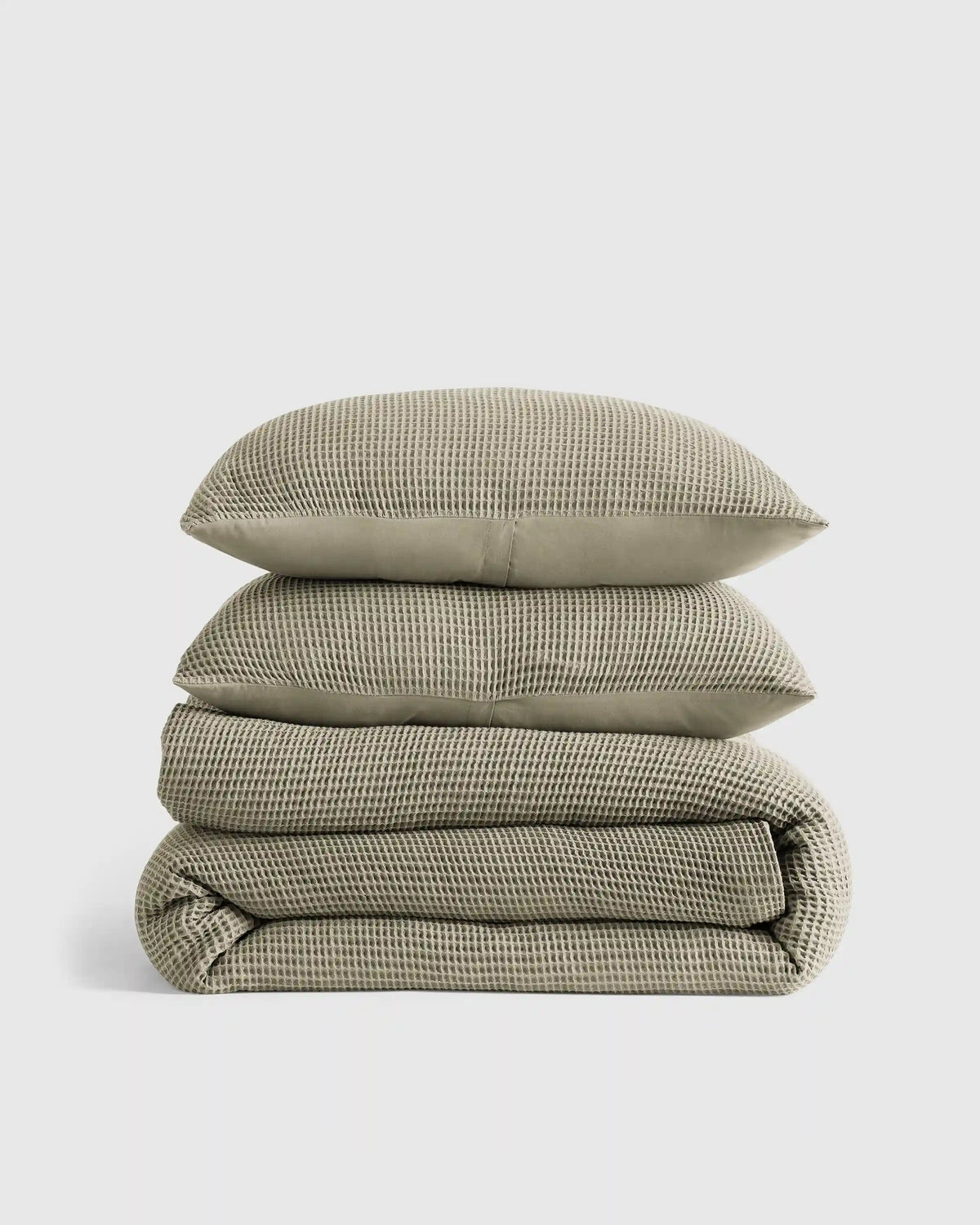 Organic Waffle Duvet Cover Set