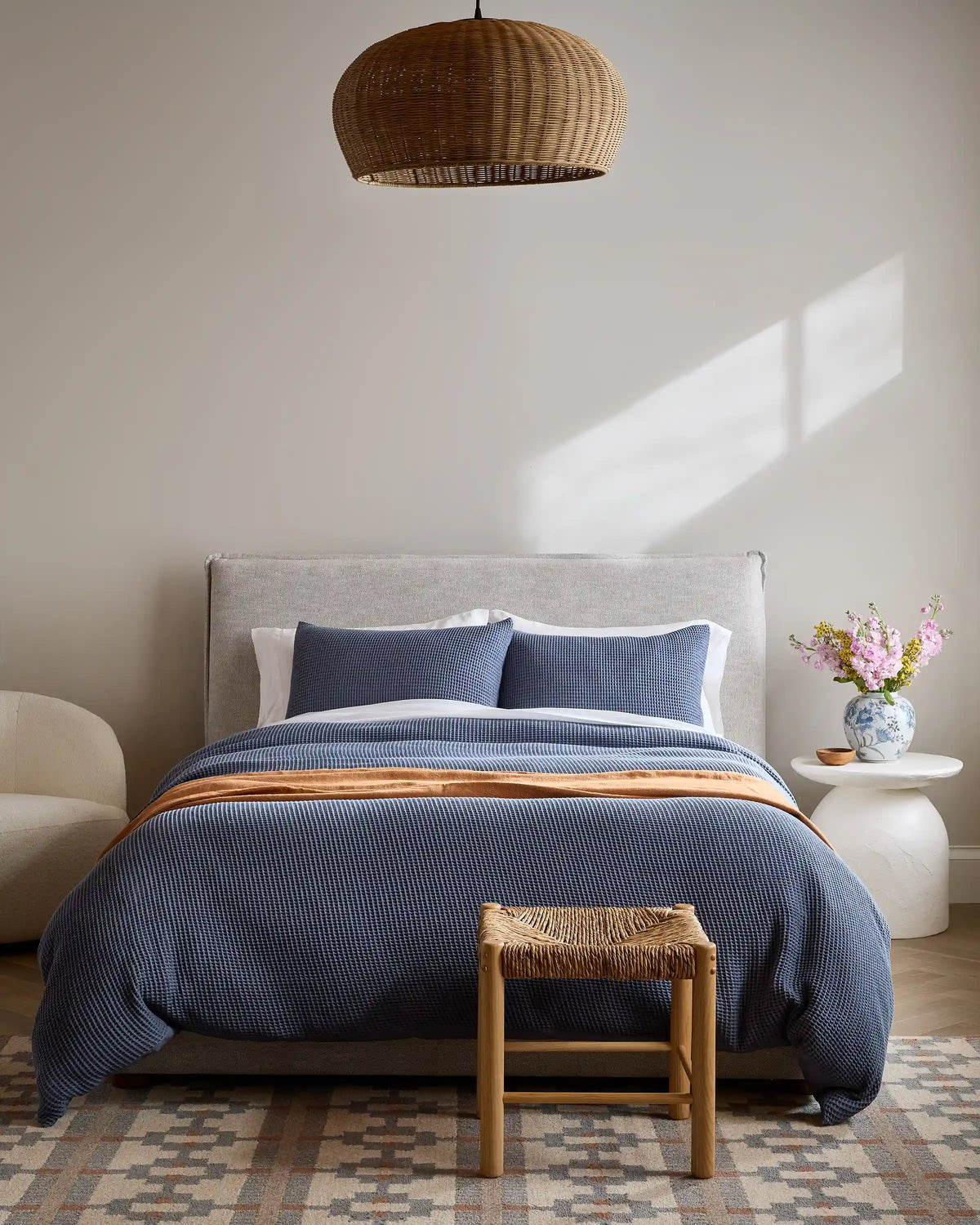 Organic Waffle Duvet Cover Set