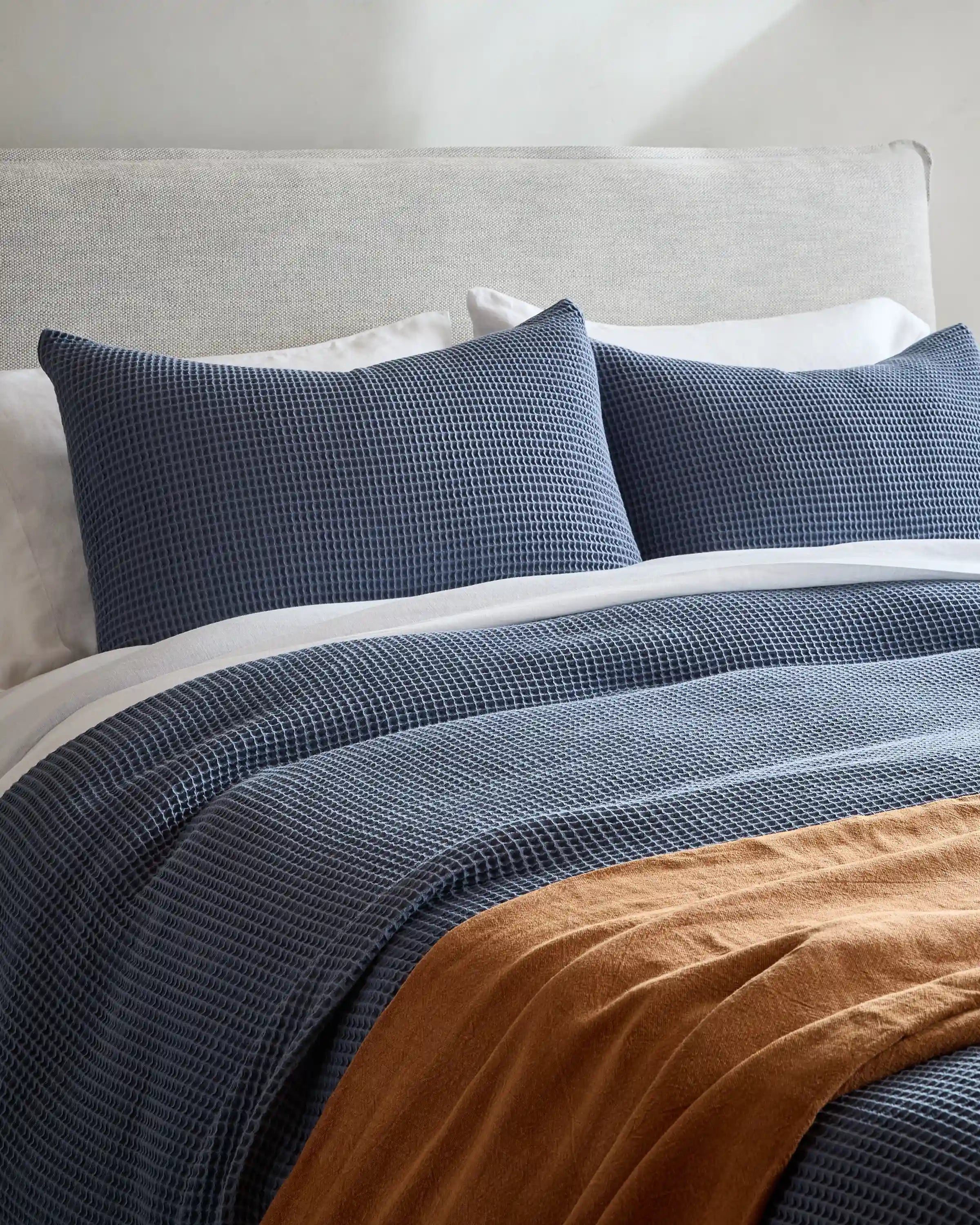 Organic Waffle Duvet Cover Set