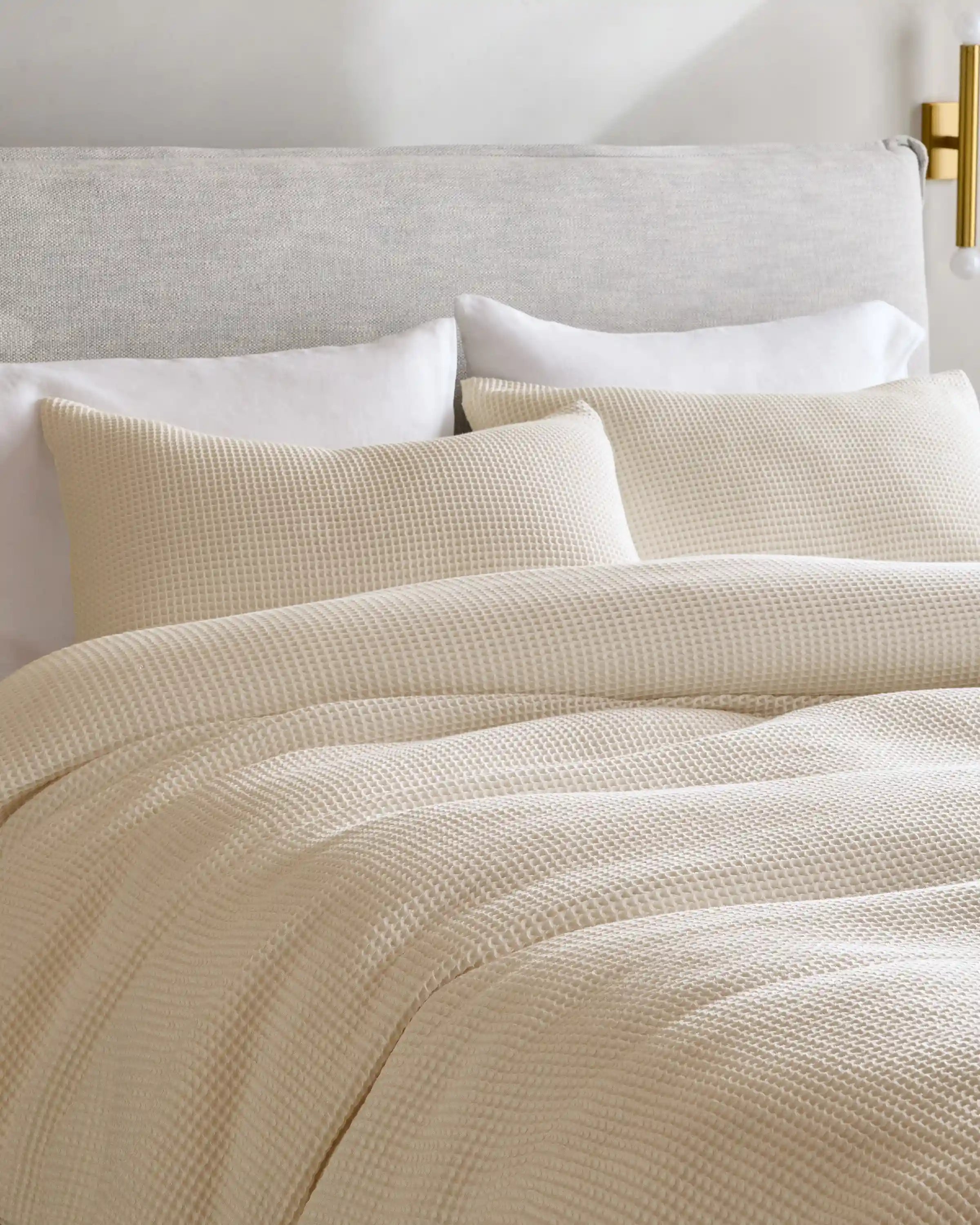Organic Waffle Duvet Cover Set