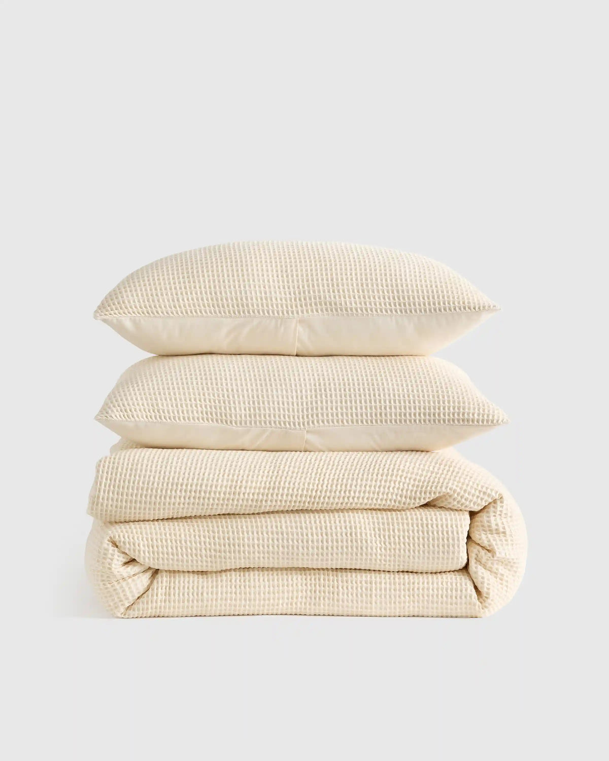 Organic Waffle Duvet Cover Set