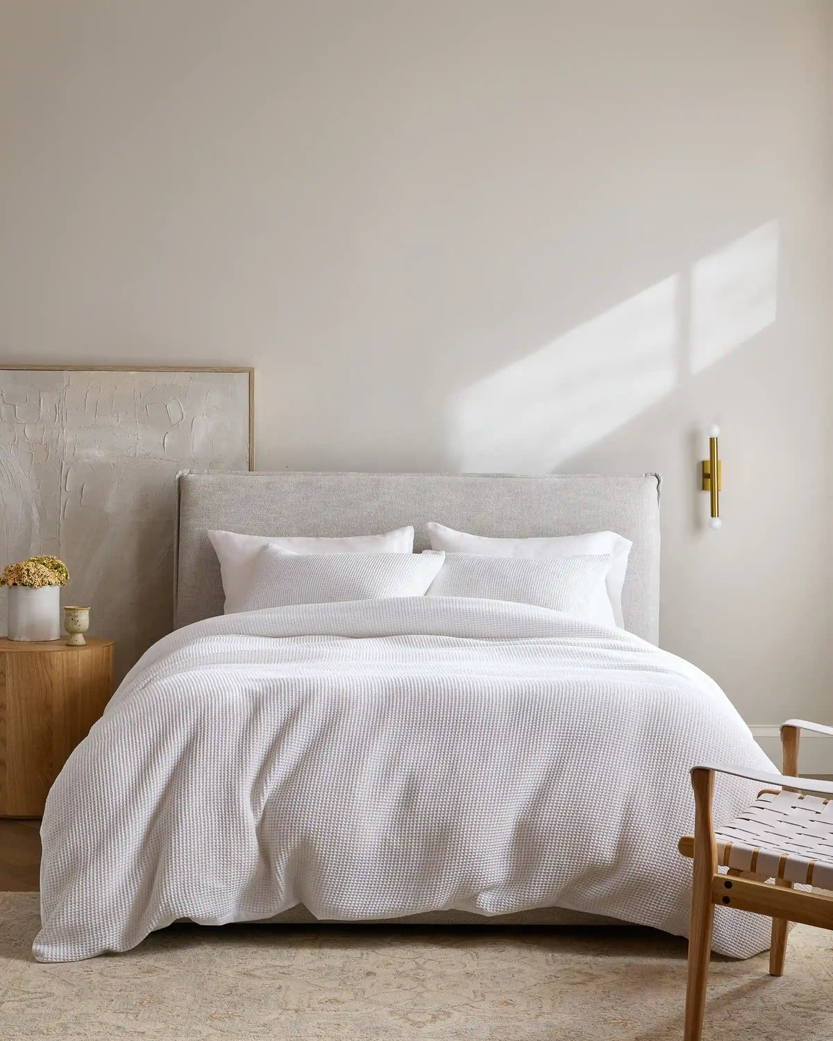 Organic Waffle Duvet Cover Set