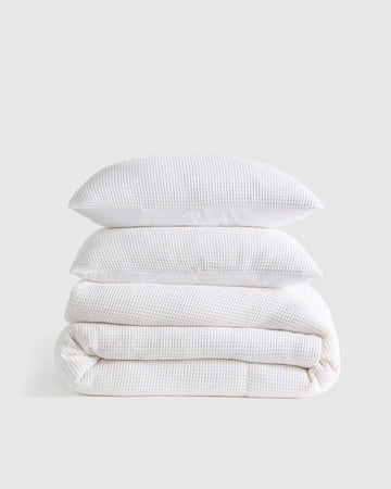 Organic Waffle Duvet Cover Set