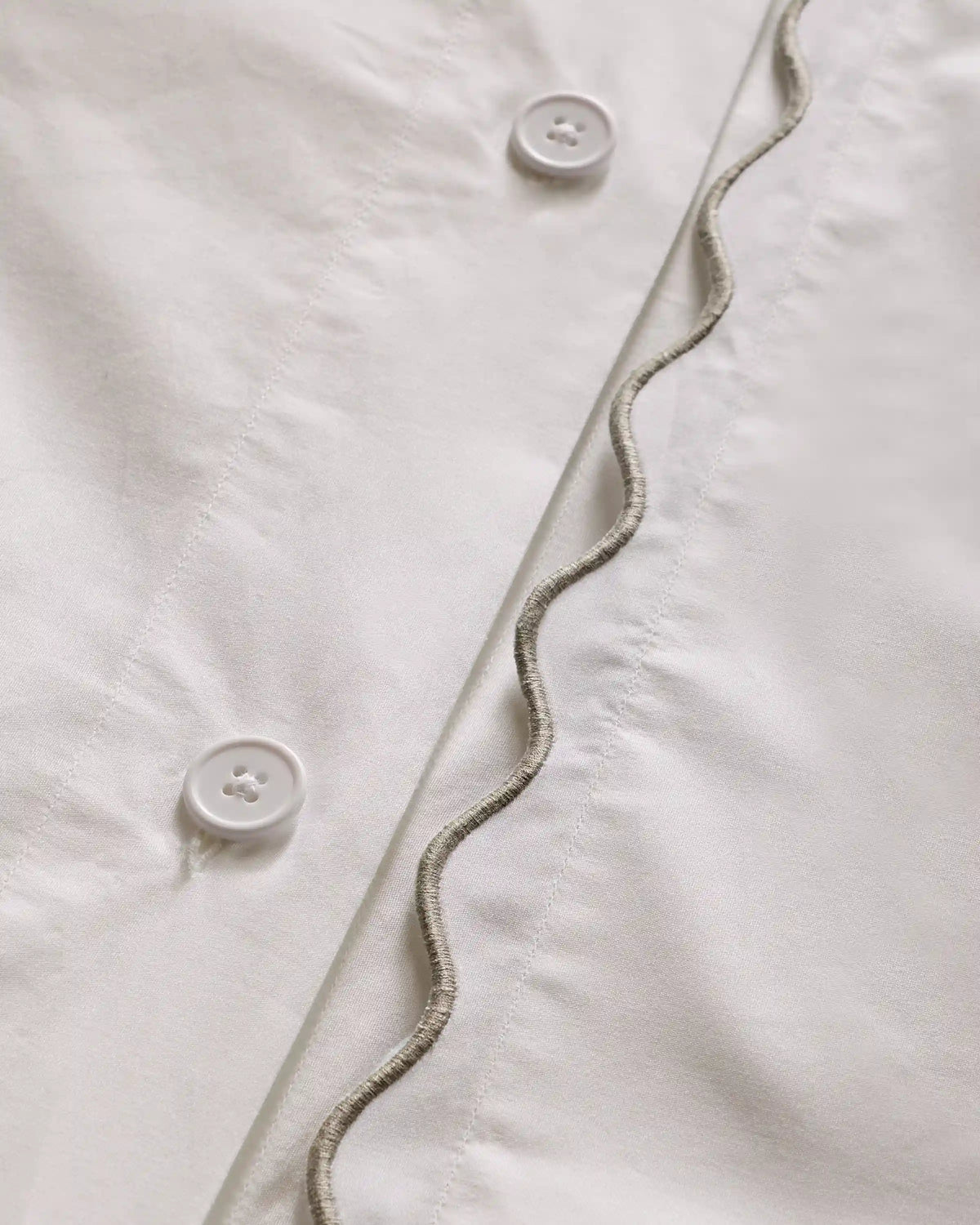 Organic Crisp Percale Scallop Duvet Cover Set