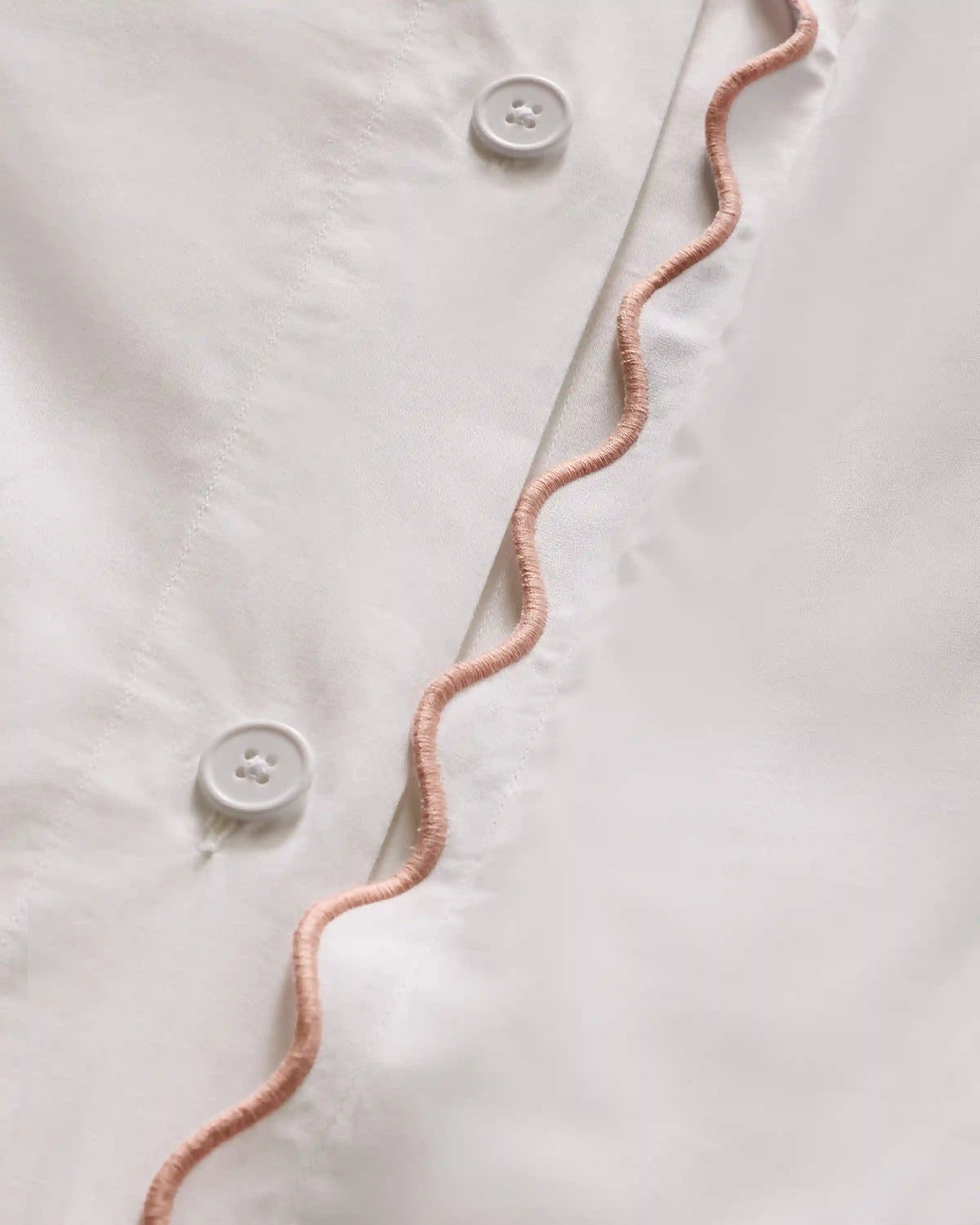 Organic Crisp Percale Scallop Duvet Cover Set