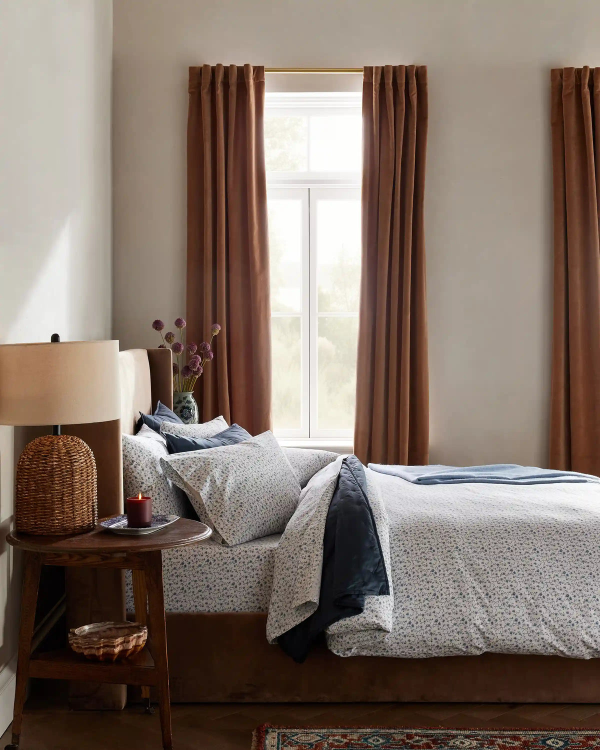 Organic Crisp Percale Floral Deluxe Bedding Bundle