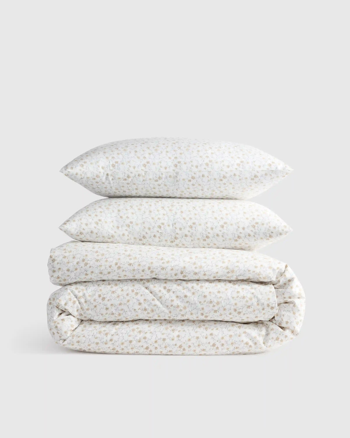 Organic Crisp Percale Floral Duvet Cover Set