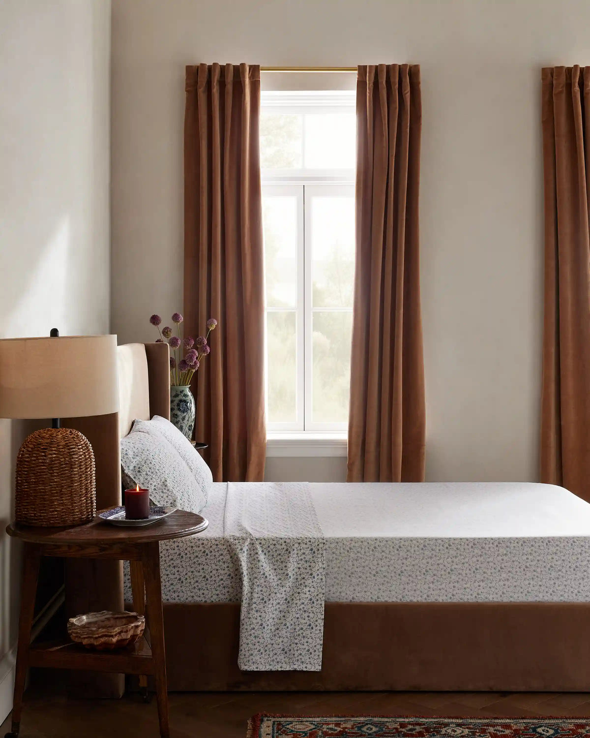 Organic Crisp Percale Floral Sheet Set